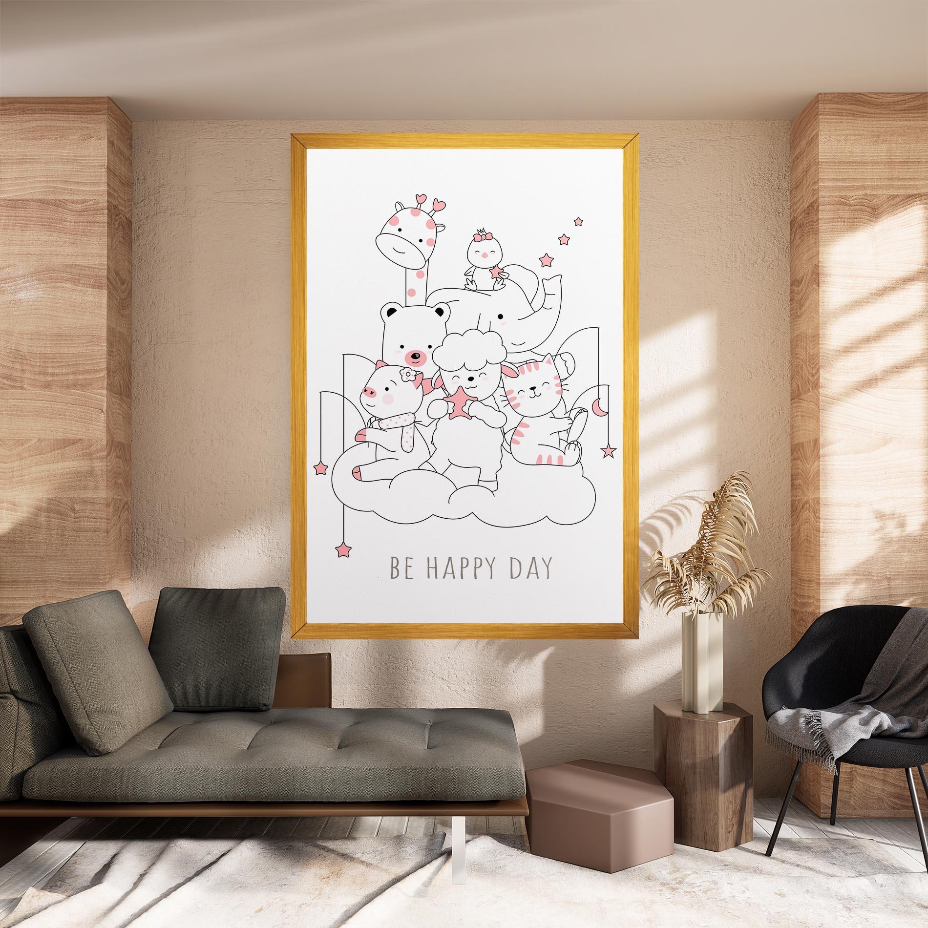 Obraz na Płótnie Be Happy Day mockup 8