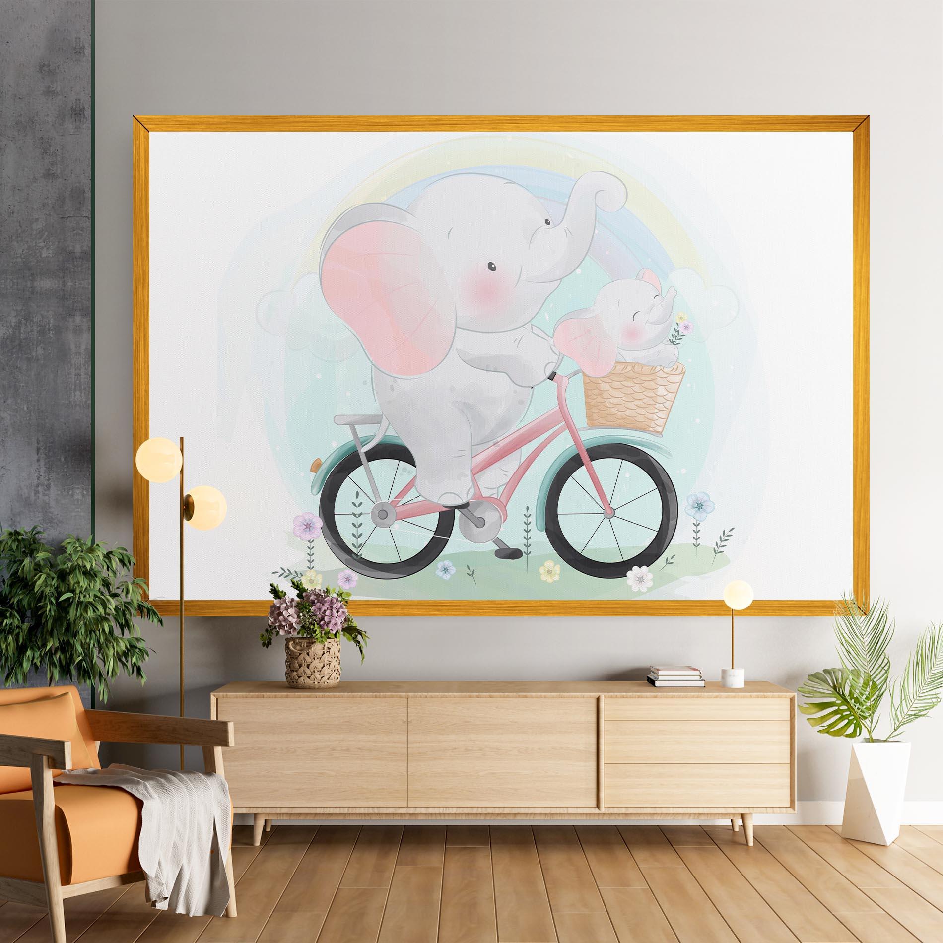 Obraz na Płótnie Elephant Bike mockup 9