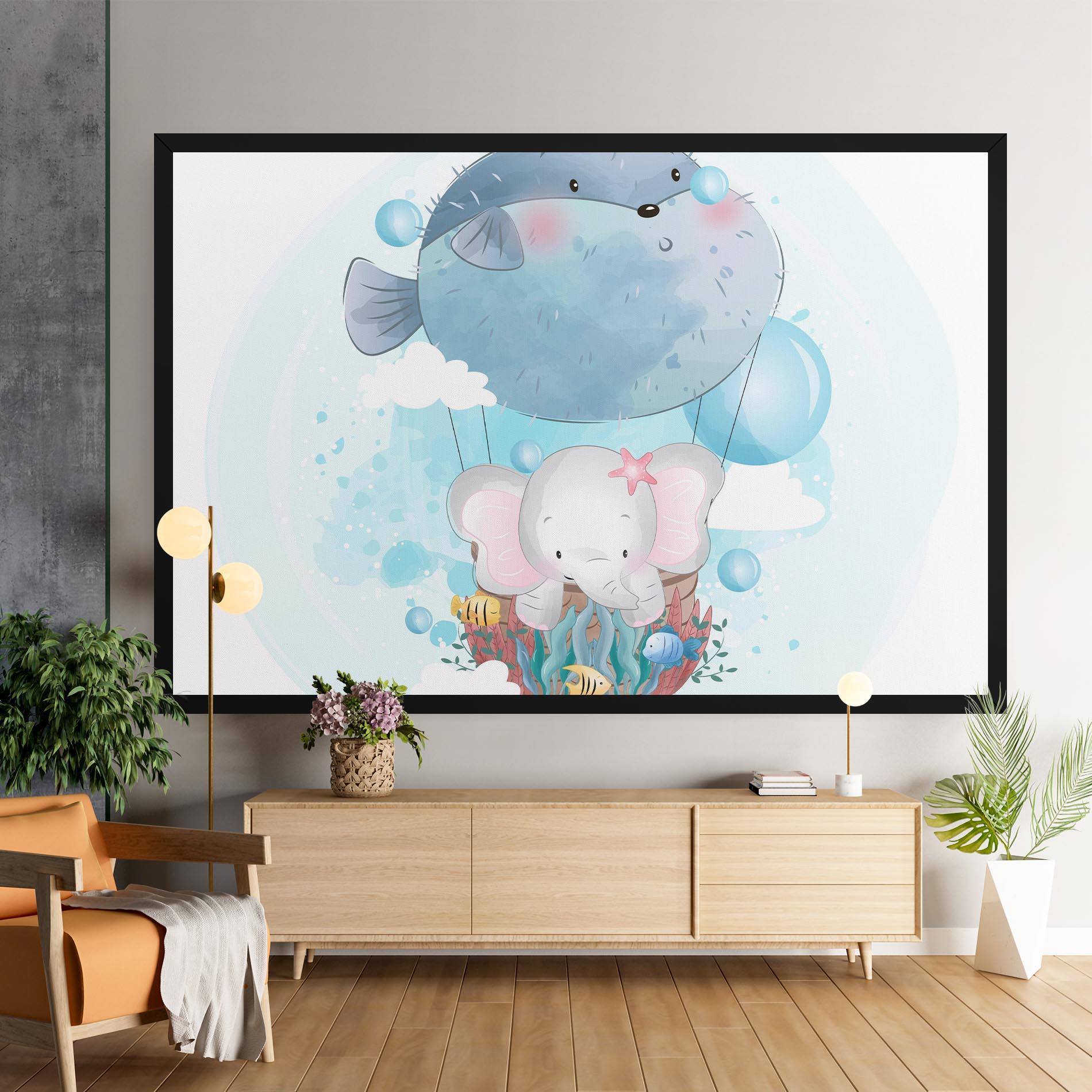 Obraz na Płótnie Swiming Elephant mockup 9