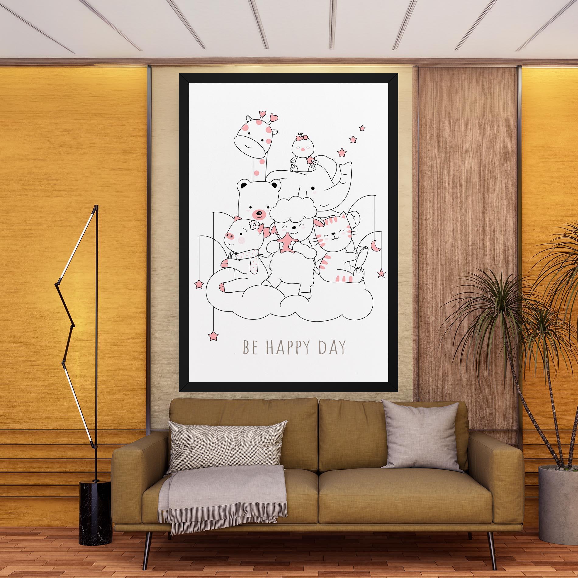 Obraz na Płótnie Be Happy Day mockup 9