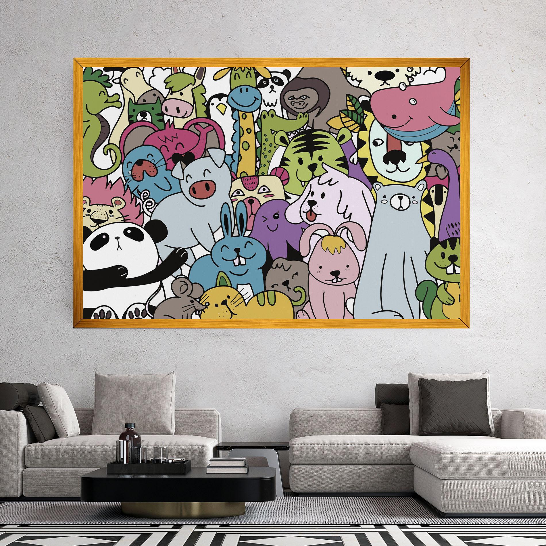 Obraz na Płótnie Animals Cartoon mockup 2