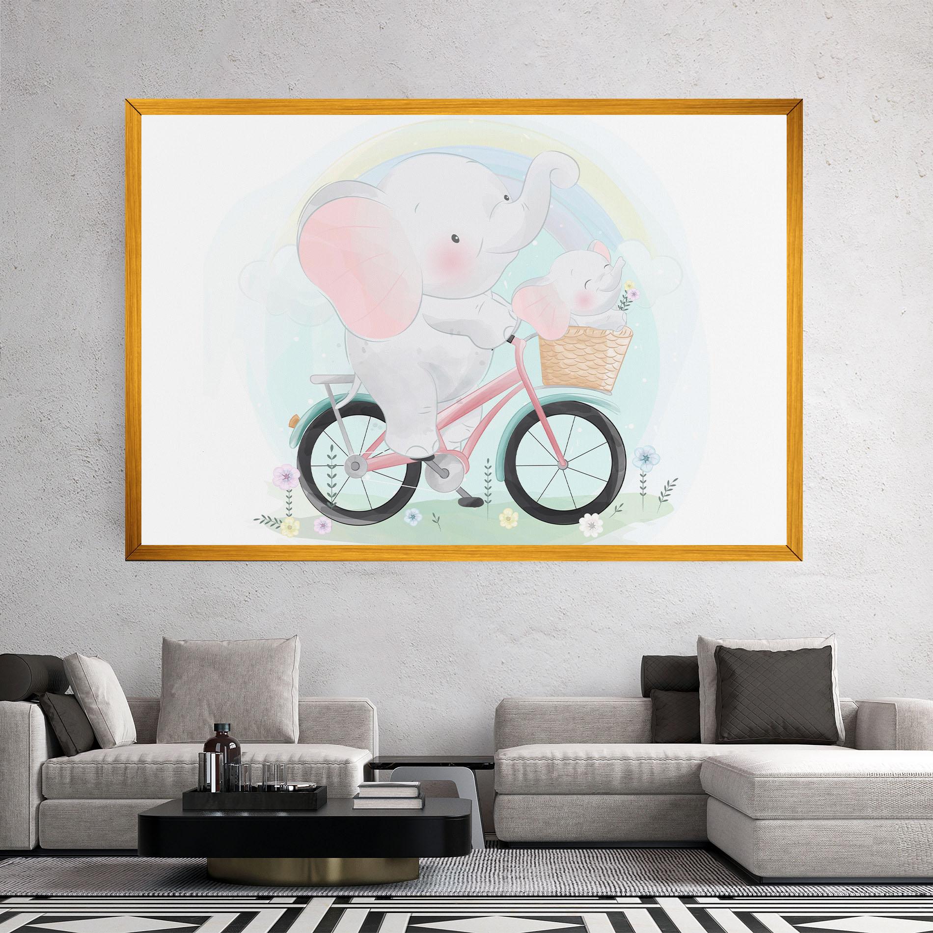 Obraz na Płótnie Elephant Bike mockup 2