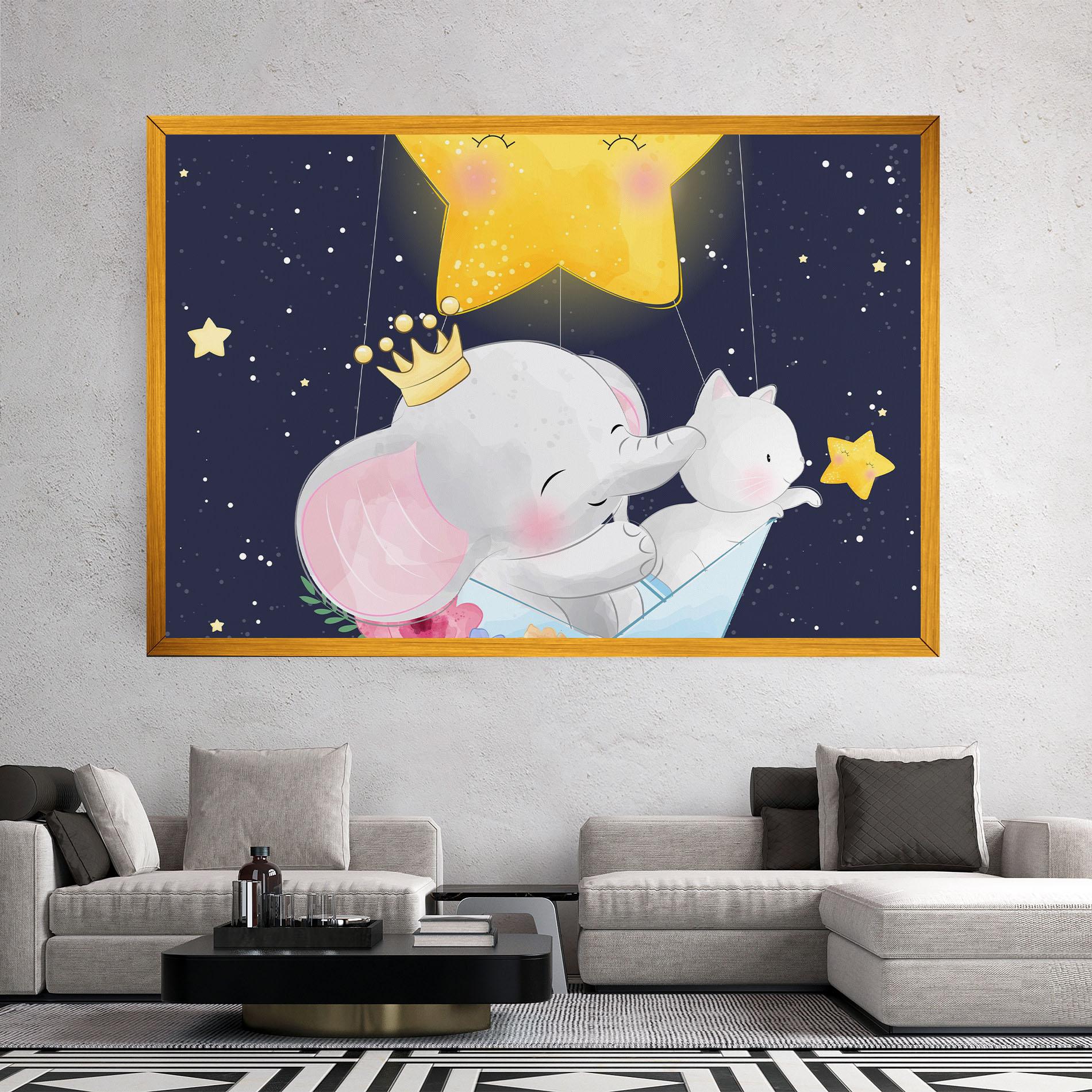 Obraz na Płótnie Elephant Cat mockup 2