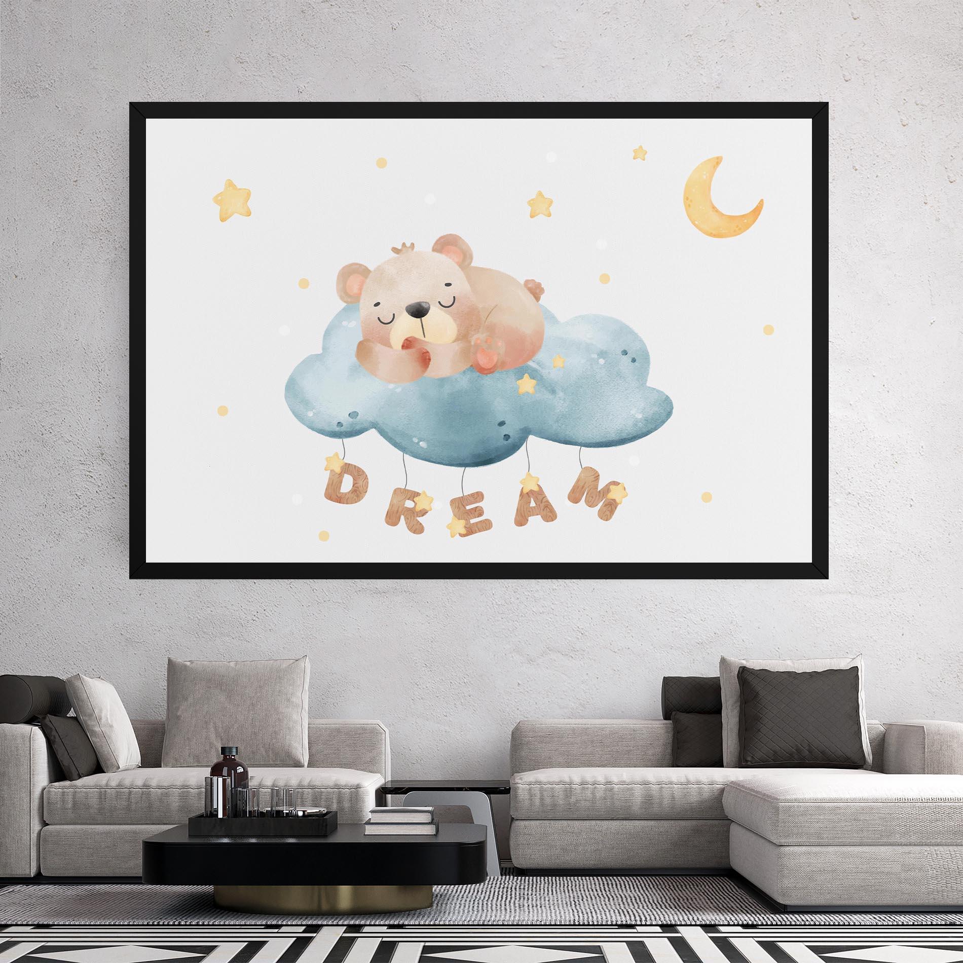 Obraz na Płótnie Dream Sleepy Bear mockup 2