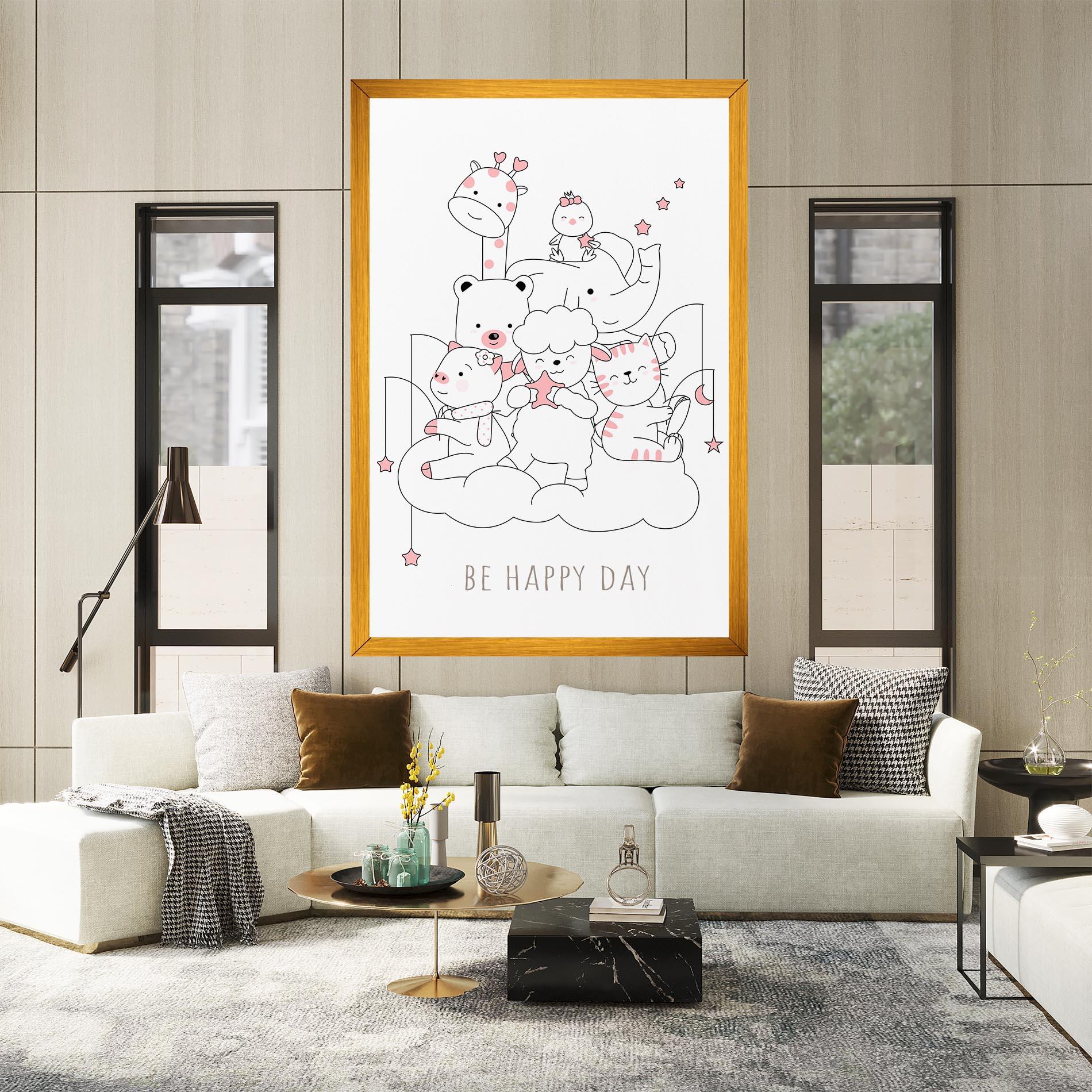 Obraz na Płótnie Be Happy Day mockup 2