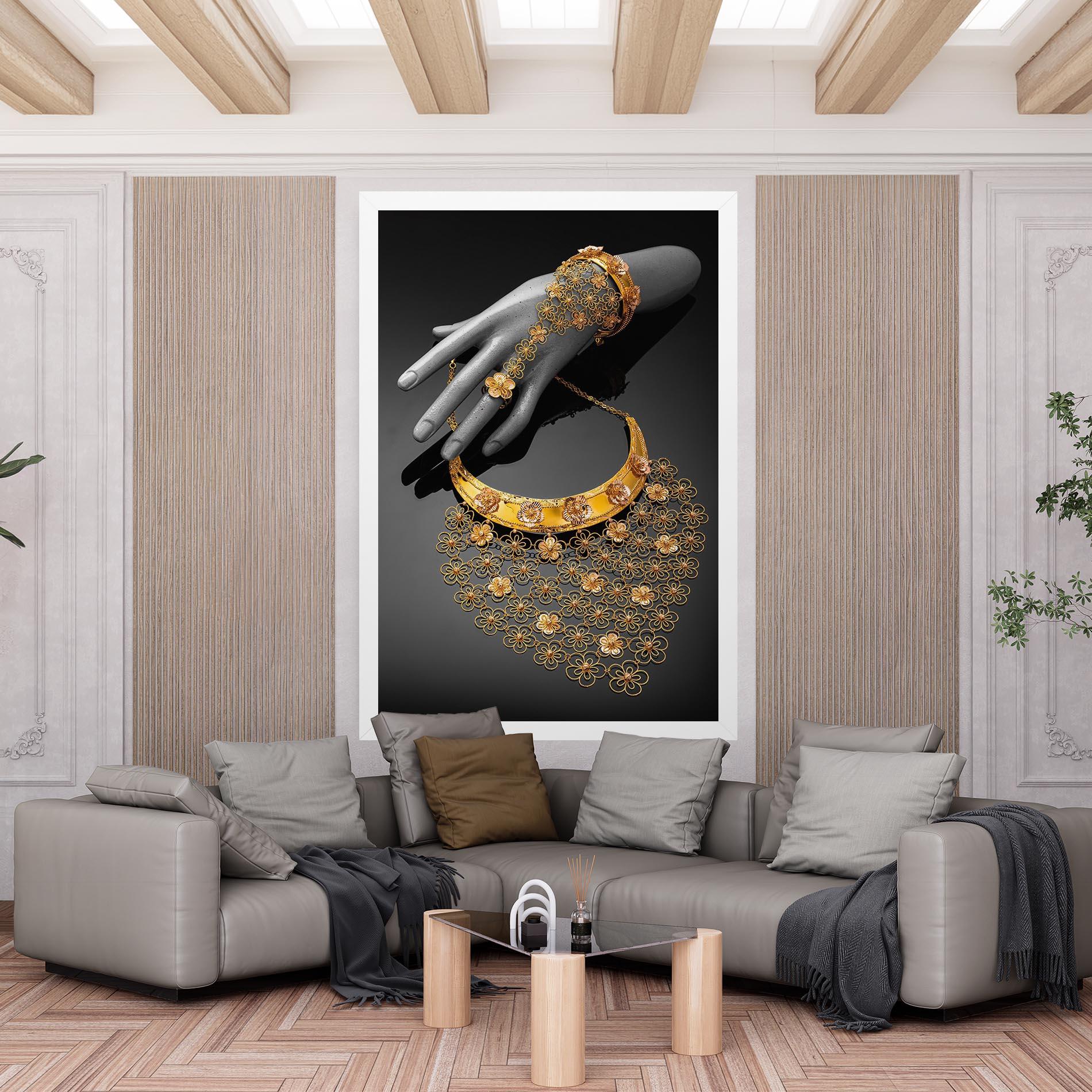 Obraz na Płótnie Golden Jewelery Set mockup 6