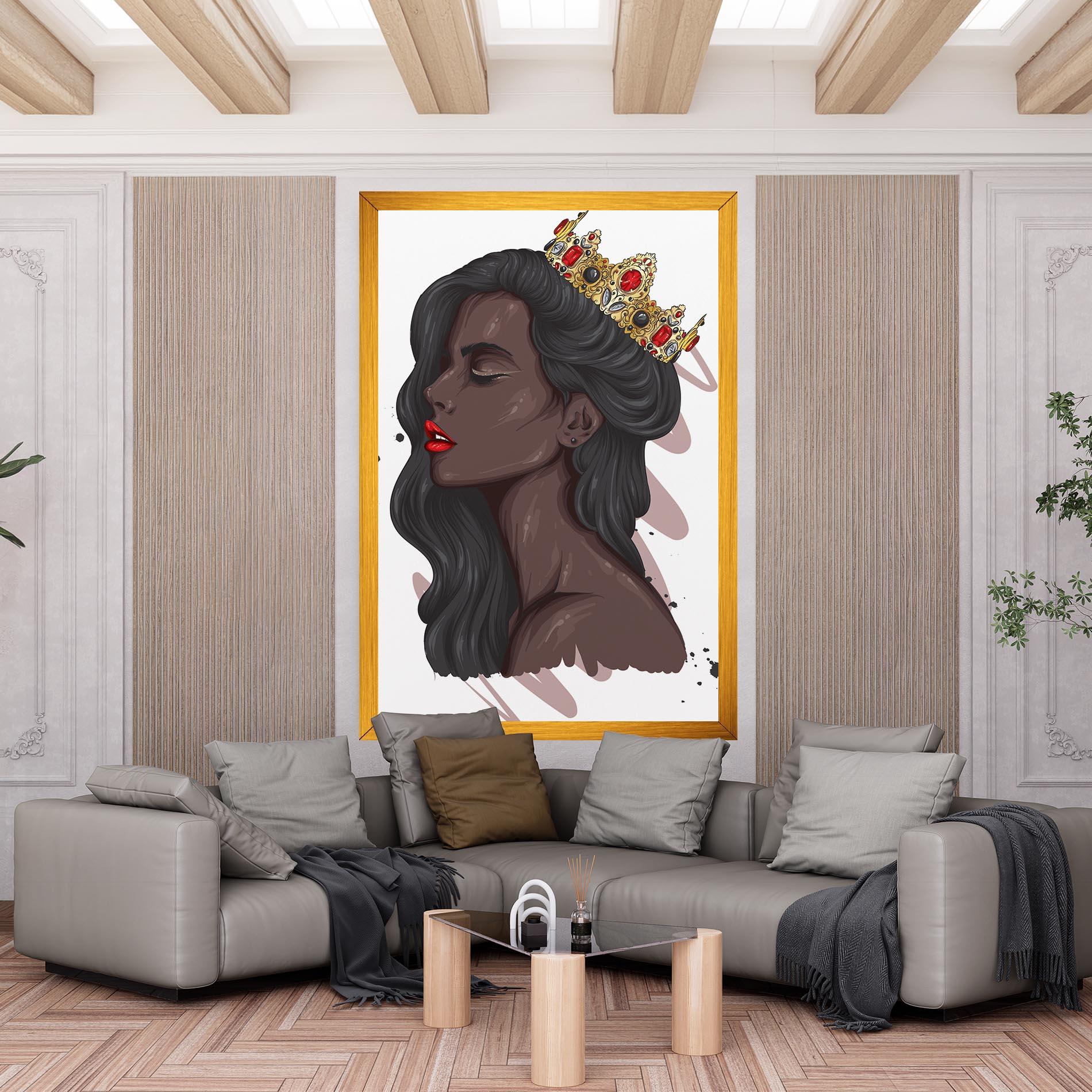Obraz na Płótnie Black Woman With Crown mockup 6