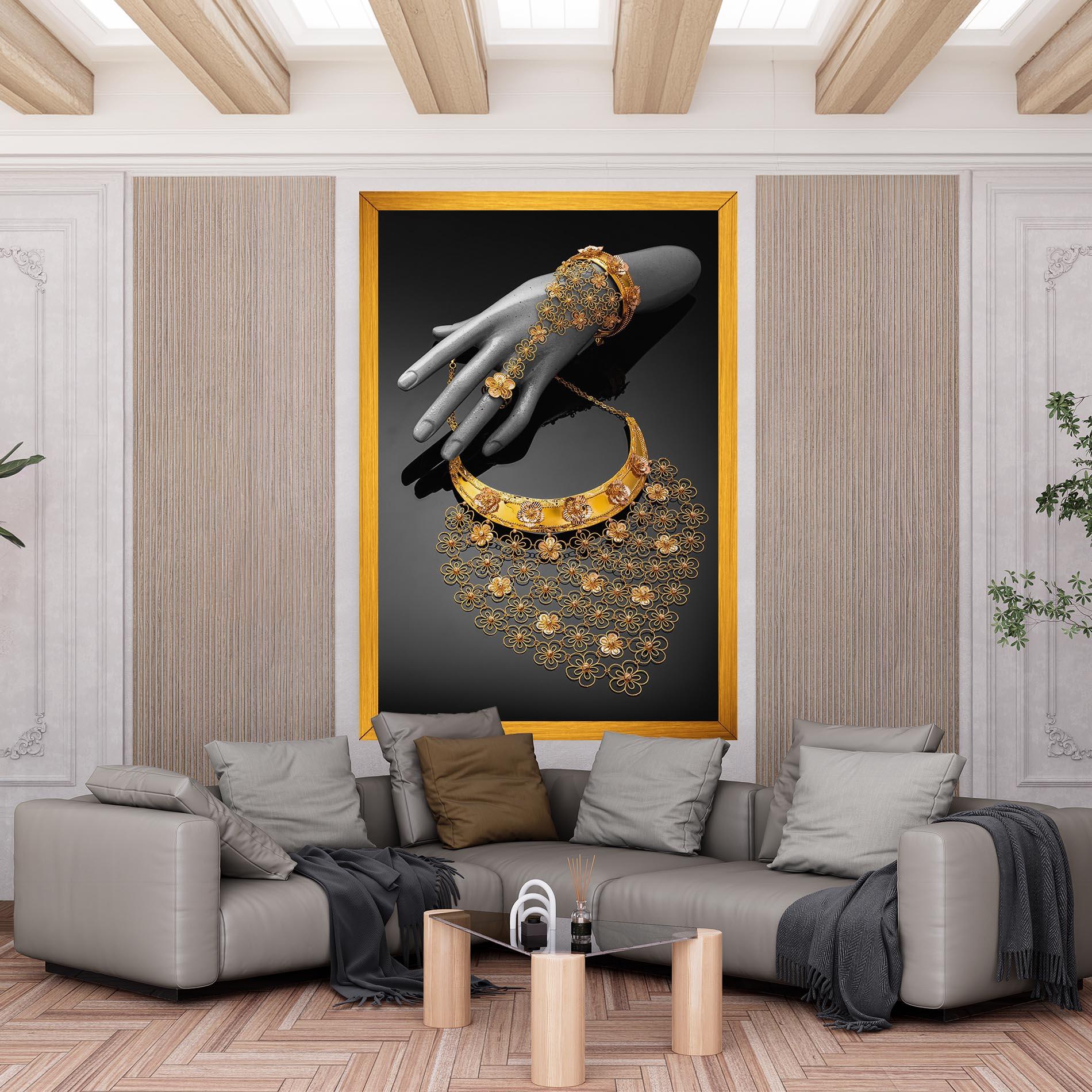 Obraz na Płótnie Golden Jewelery Set mockup 6