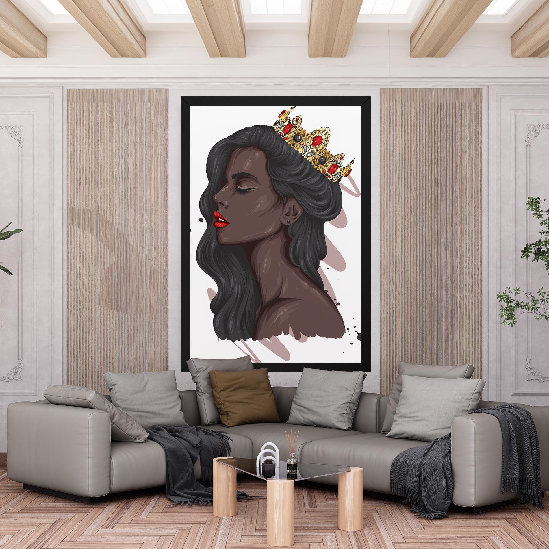 Obraz na Płótnie Black Woman With Crown mockup 6