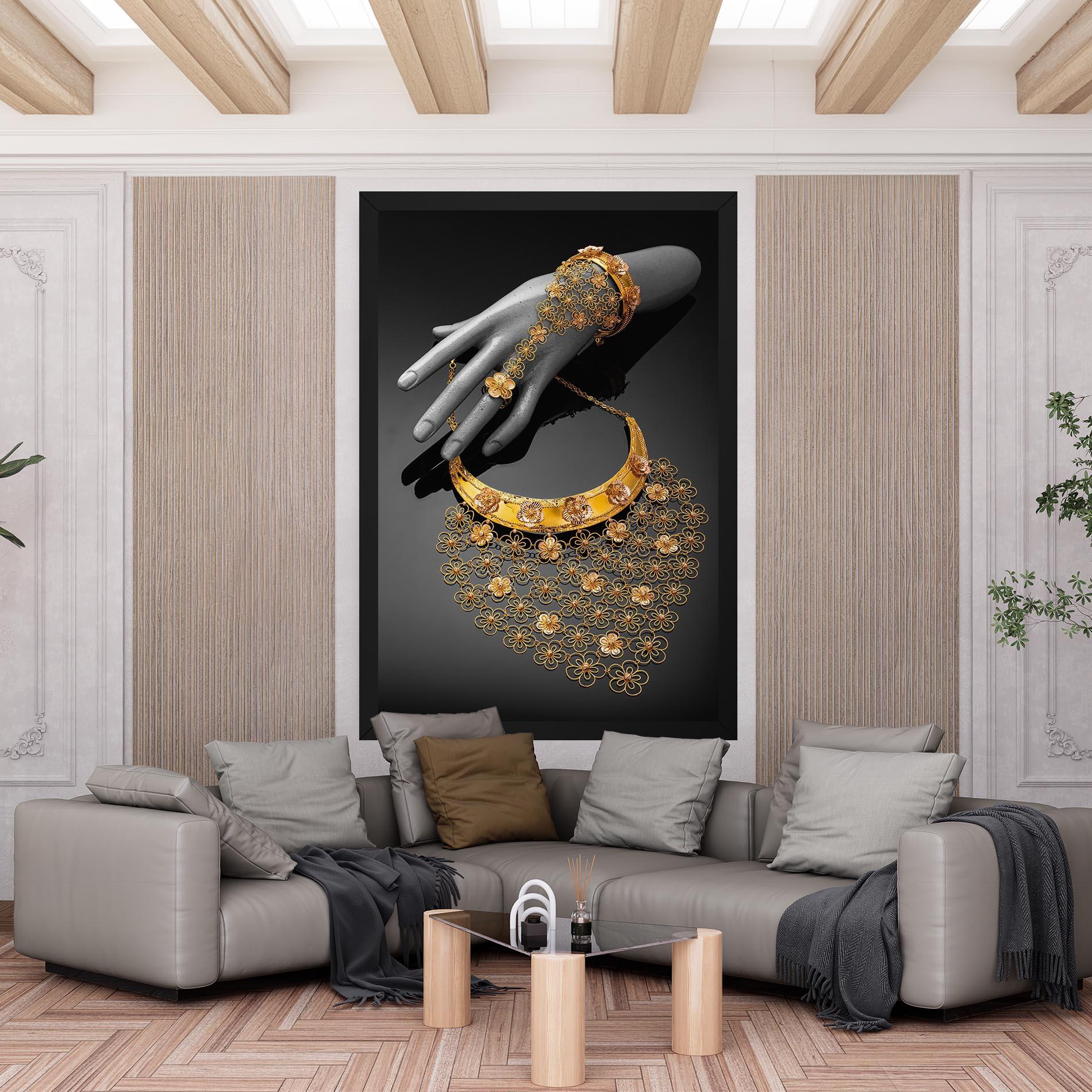 Obraz na Płótnie Golden Jewelery Set mockup 6