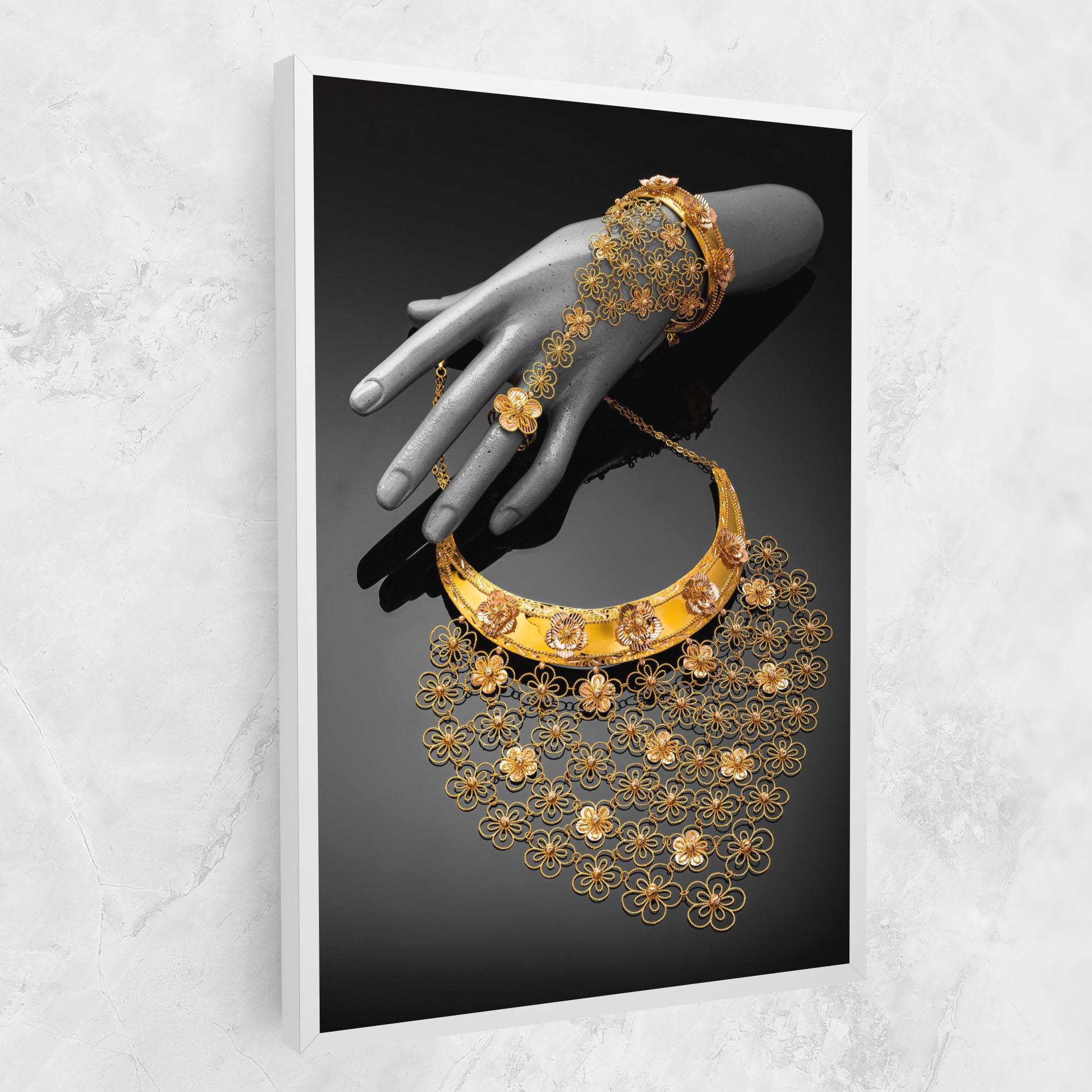 Obraz na Płótnie Golden Jewelery Set mockup 1