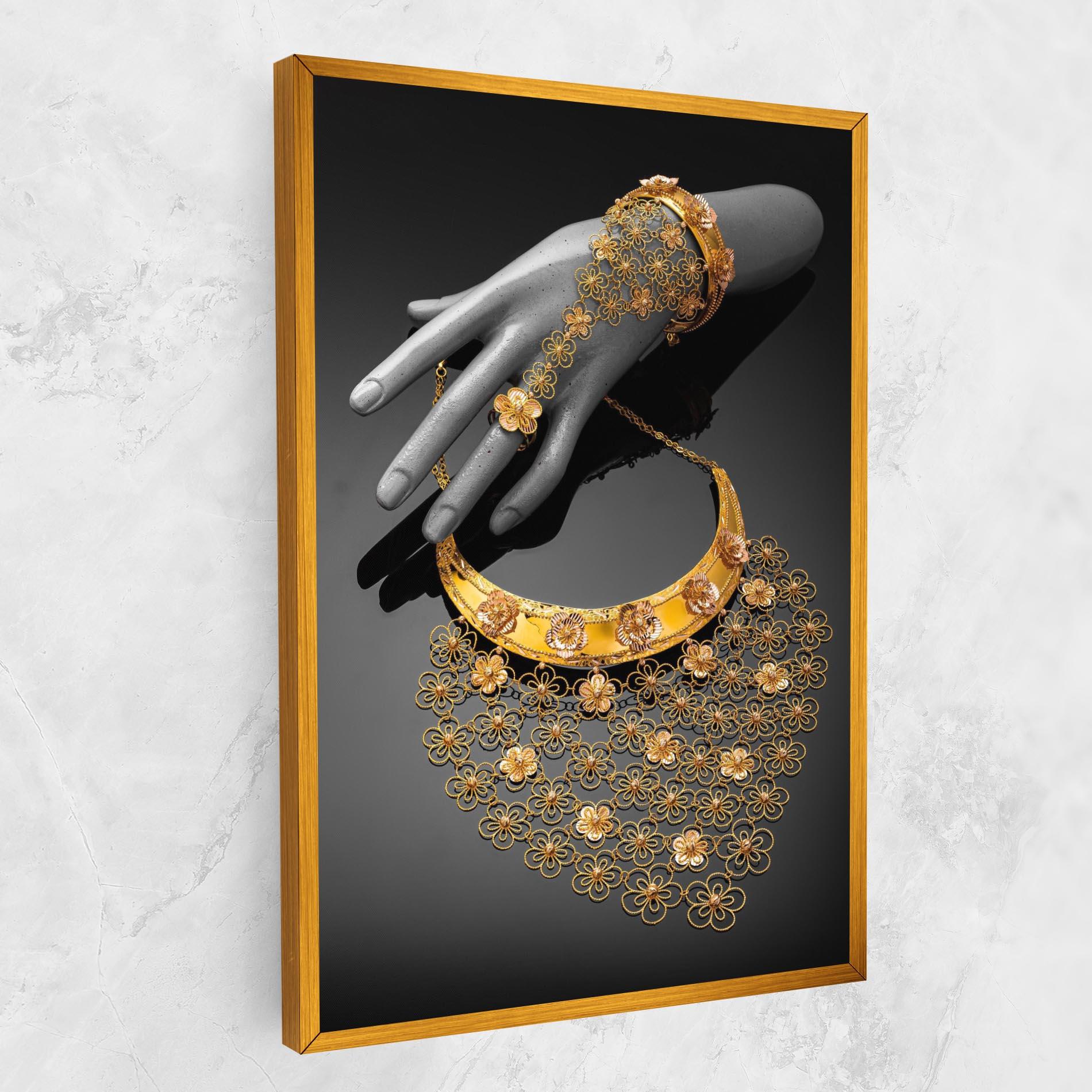 Obraz na Płótnie Golden Jewelery Set mockup 1