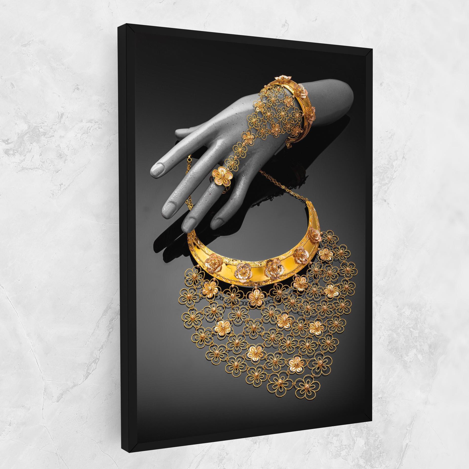 Obraz na Płótnie Golden Jewelery Set mockup 1