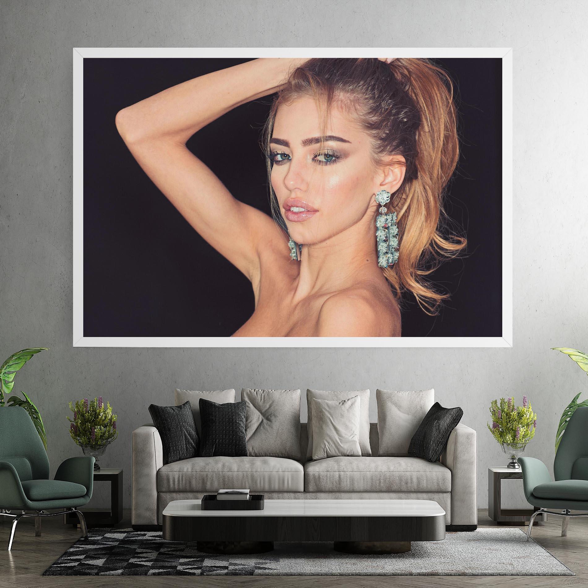 Obraz na Płótnie Flower Earrings mockup 7