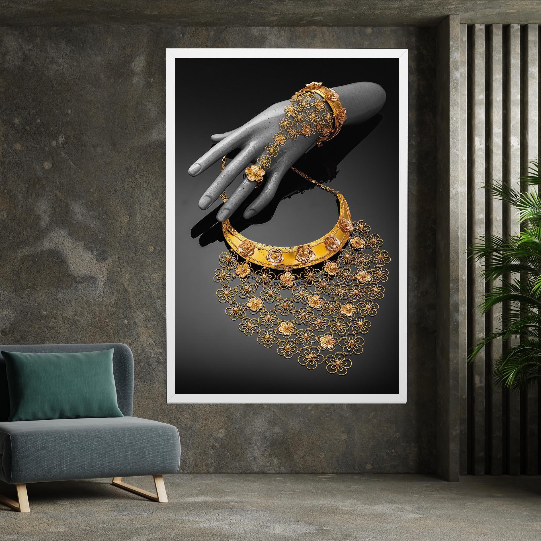 Obraz na Płótnie Golden Jewelery Set mockup 7