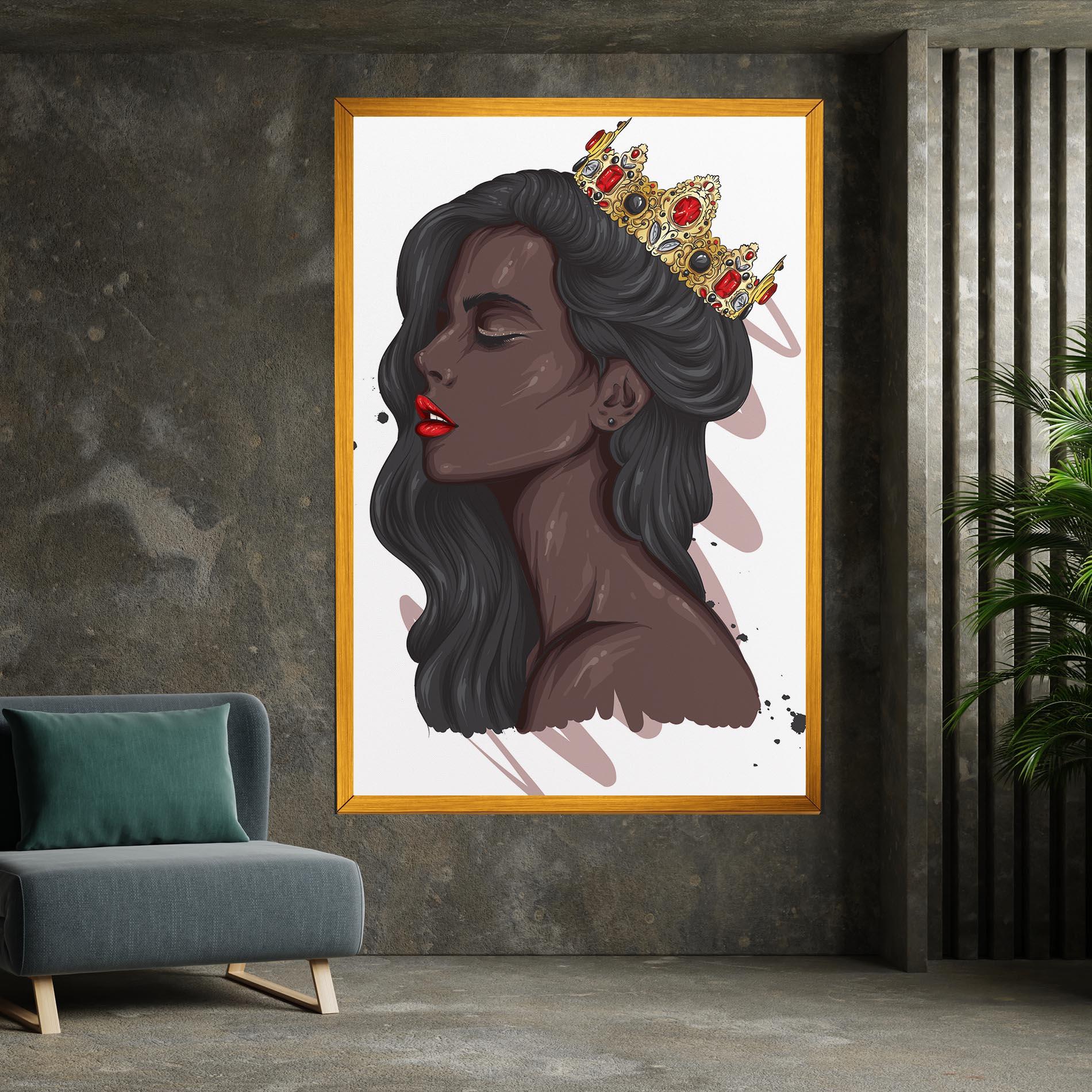 Obraz na Płótnie Black Woman With Crown mockup 7