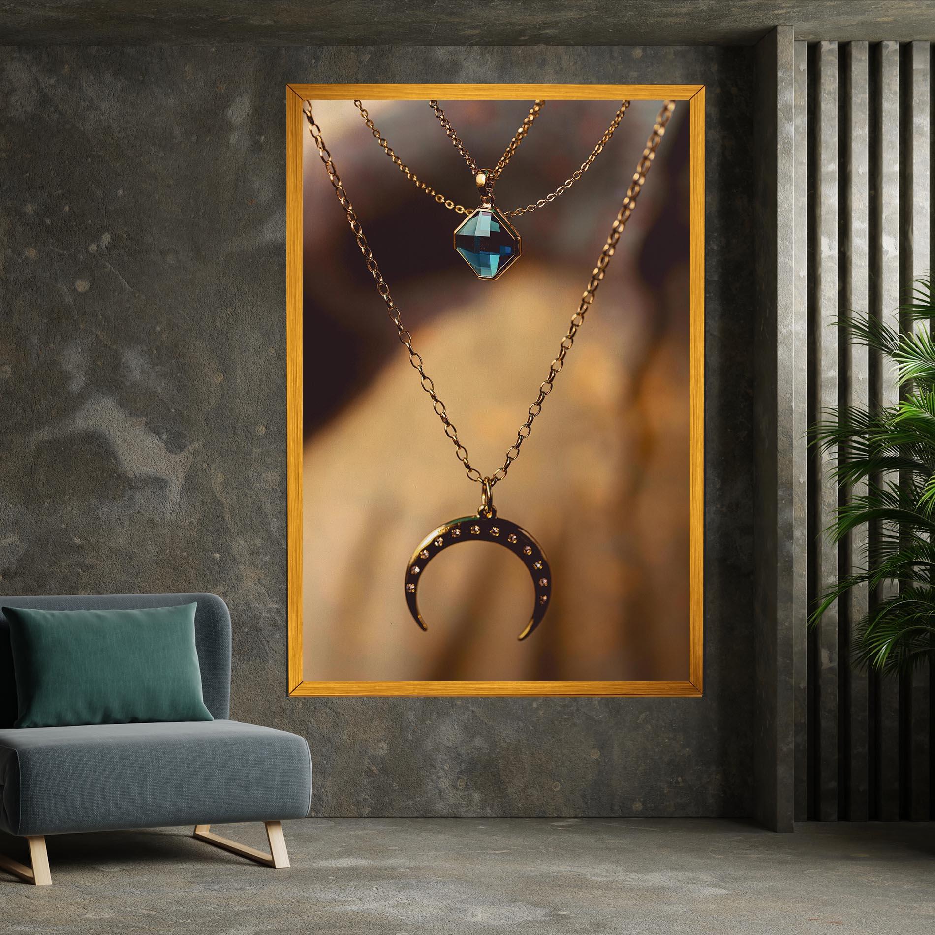 Obraz na Płótnie Moon Blue Necklace mockup 7