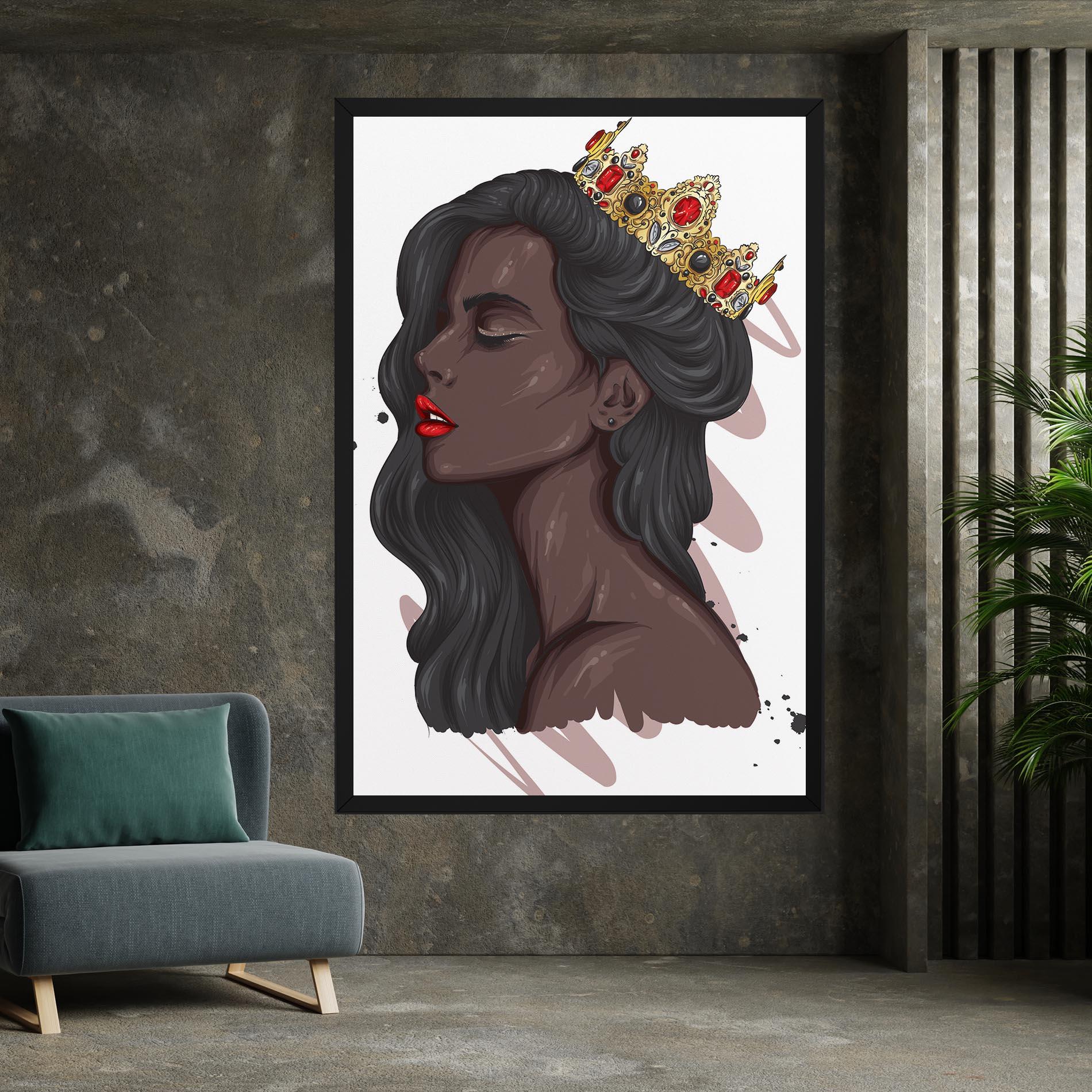 Obraz na Płótnie Black Woman With Crown mockup 7