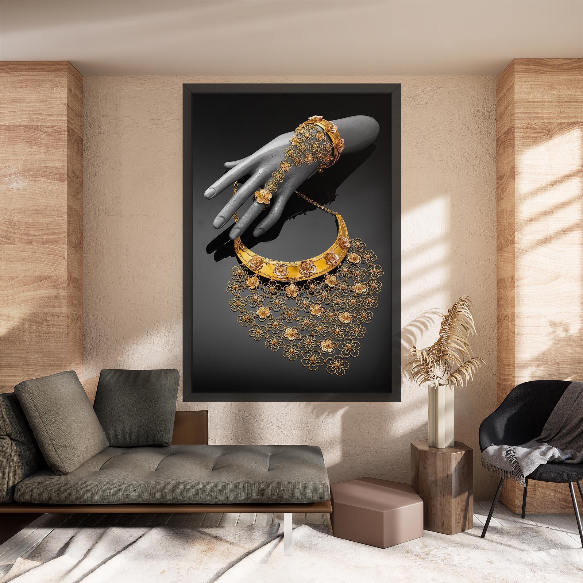 Obraz na Płótnie Golden Jewelery Set mockup 8