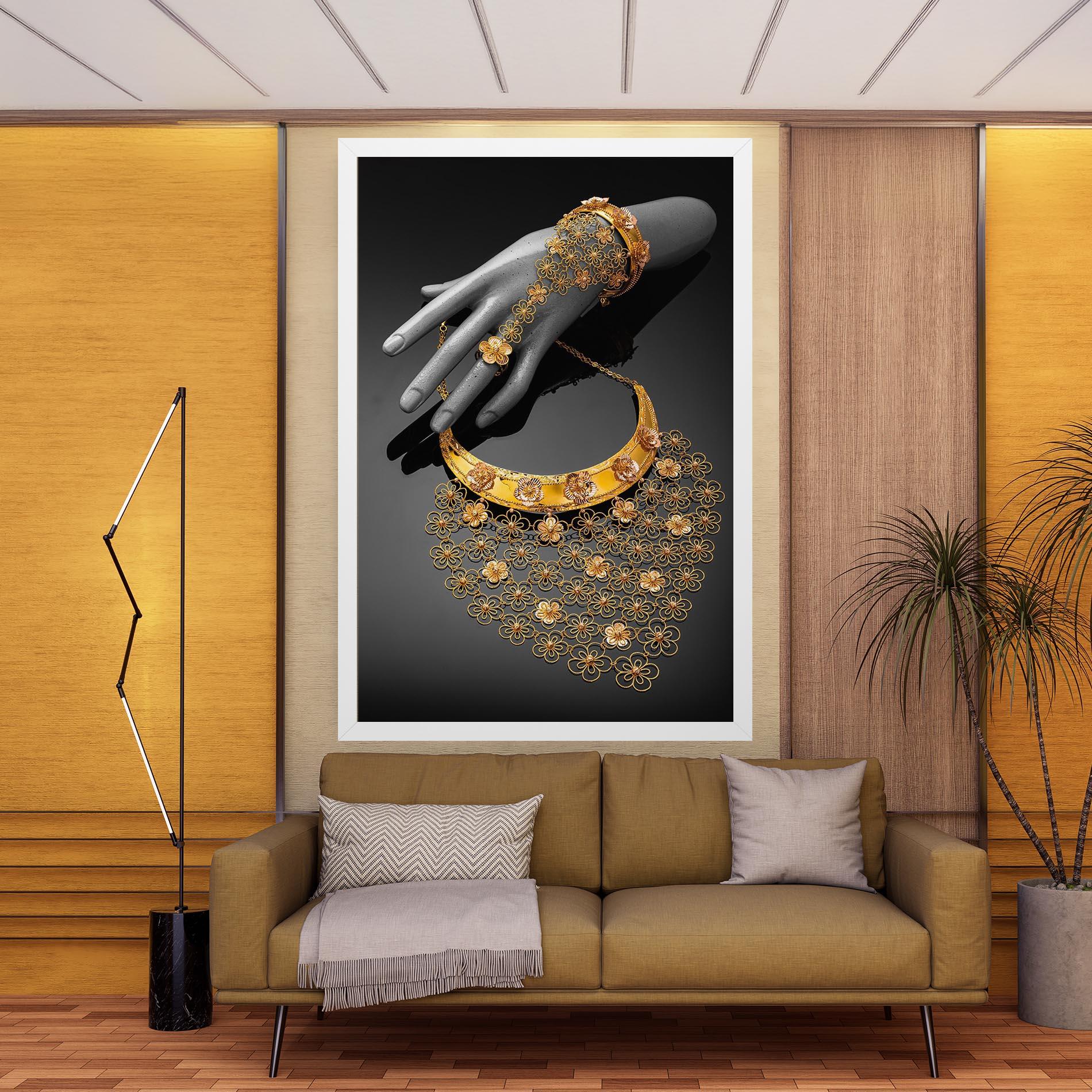 Obraz na Płótnie Golden Jewelery Set mockup 9