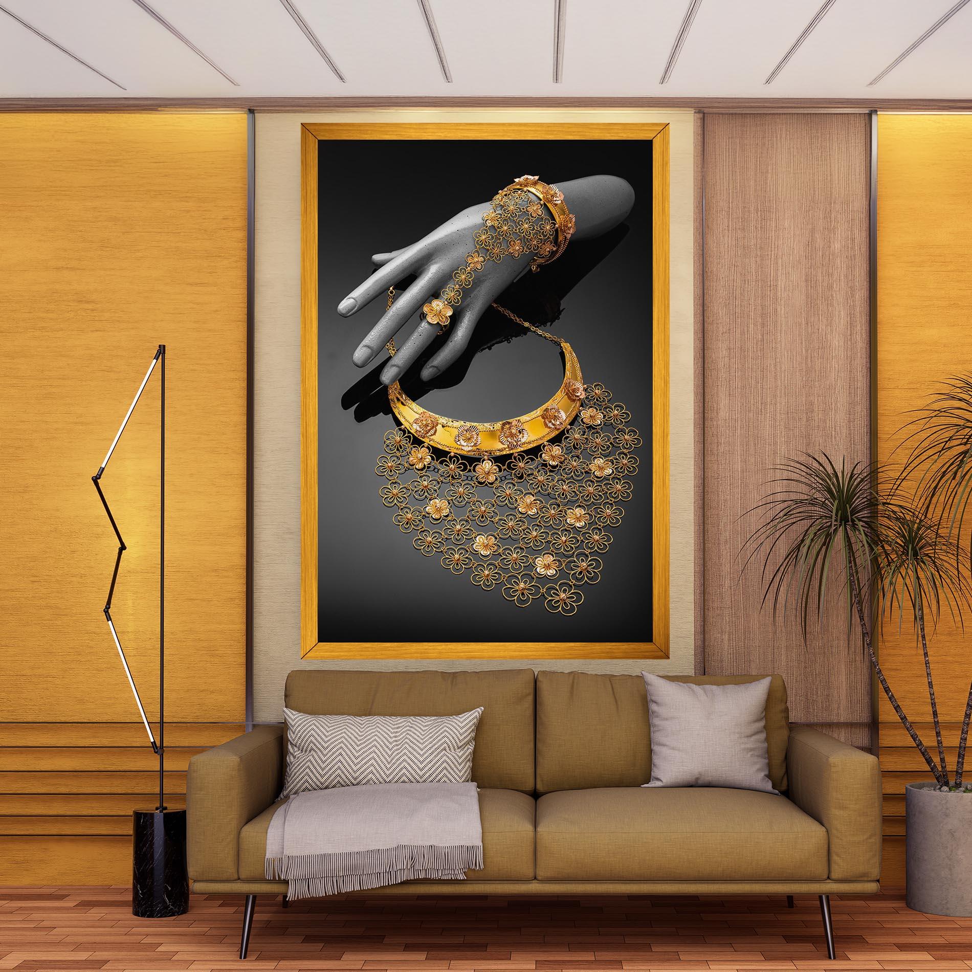 Obraz na Płótnie Golden Jewelery Set mockup 9