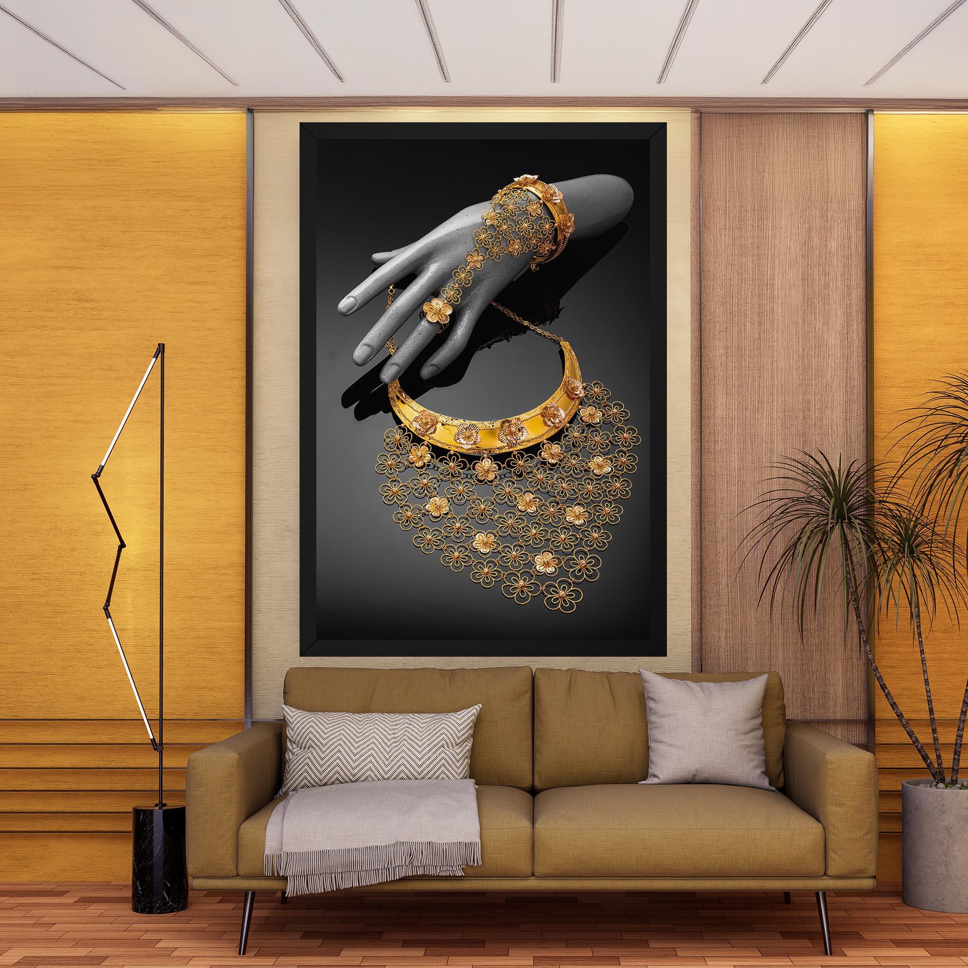 Obraz na Płótnie Golden Jewelery Set mockup 9