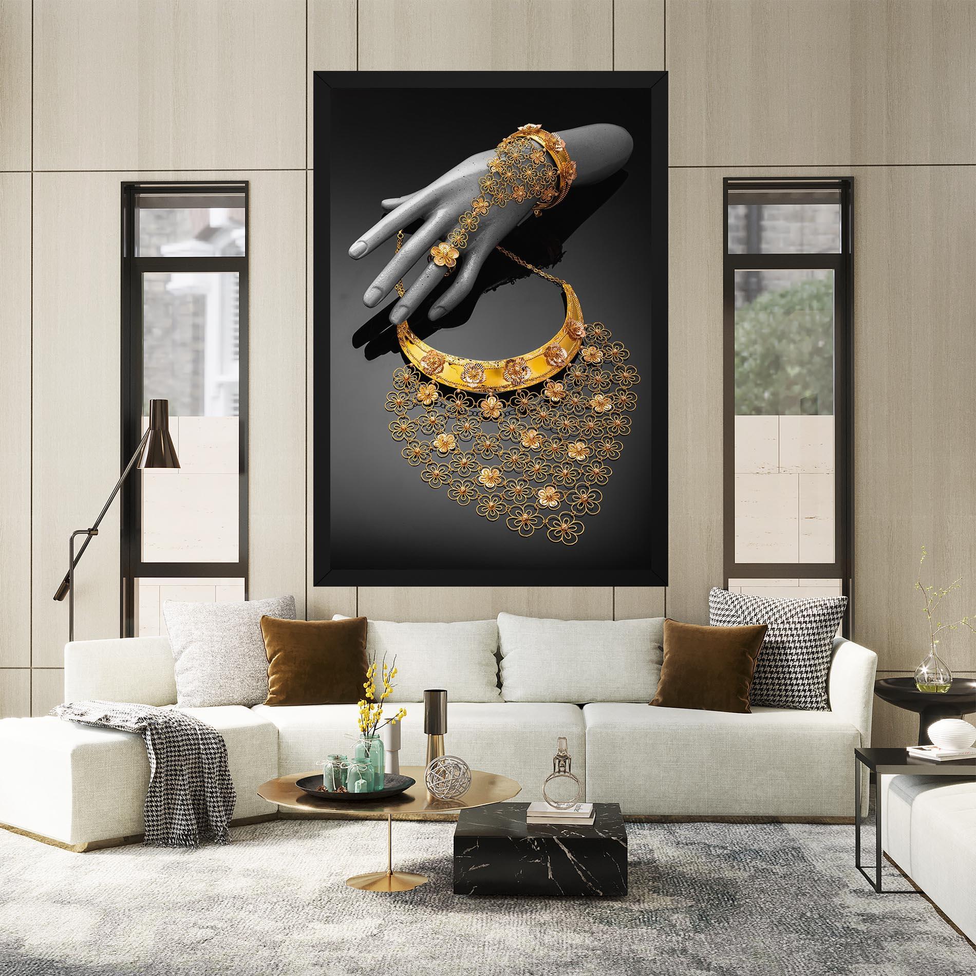 Obraz na Płótnie Golden Jewelery Set mockup 2