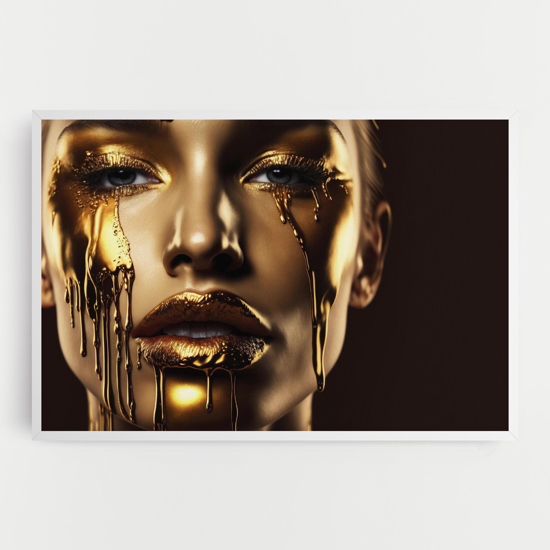 Obraz na Płótnie Gold Dripping Makeup mockup 0