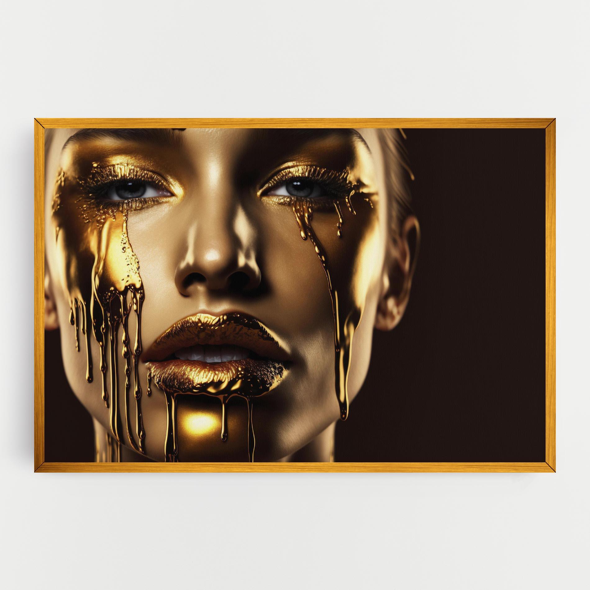 Obraz na Płótnie Gold Dripping Makeup mockup 0