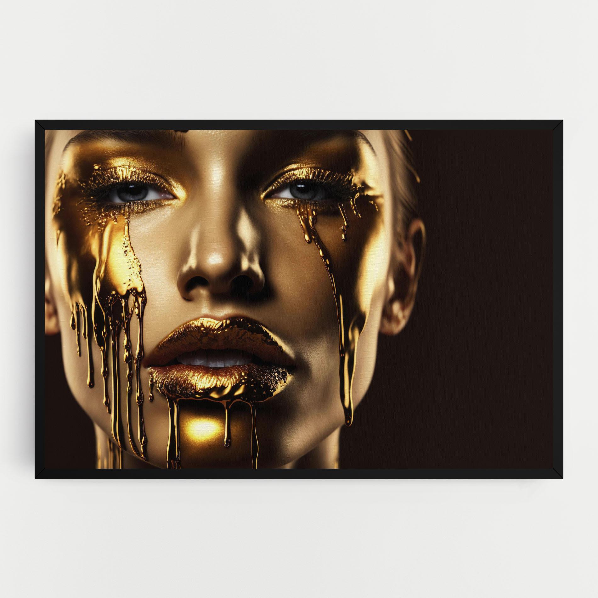 Obraz na Płótnie Gold Dripping Makeup mockup 0
