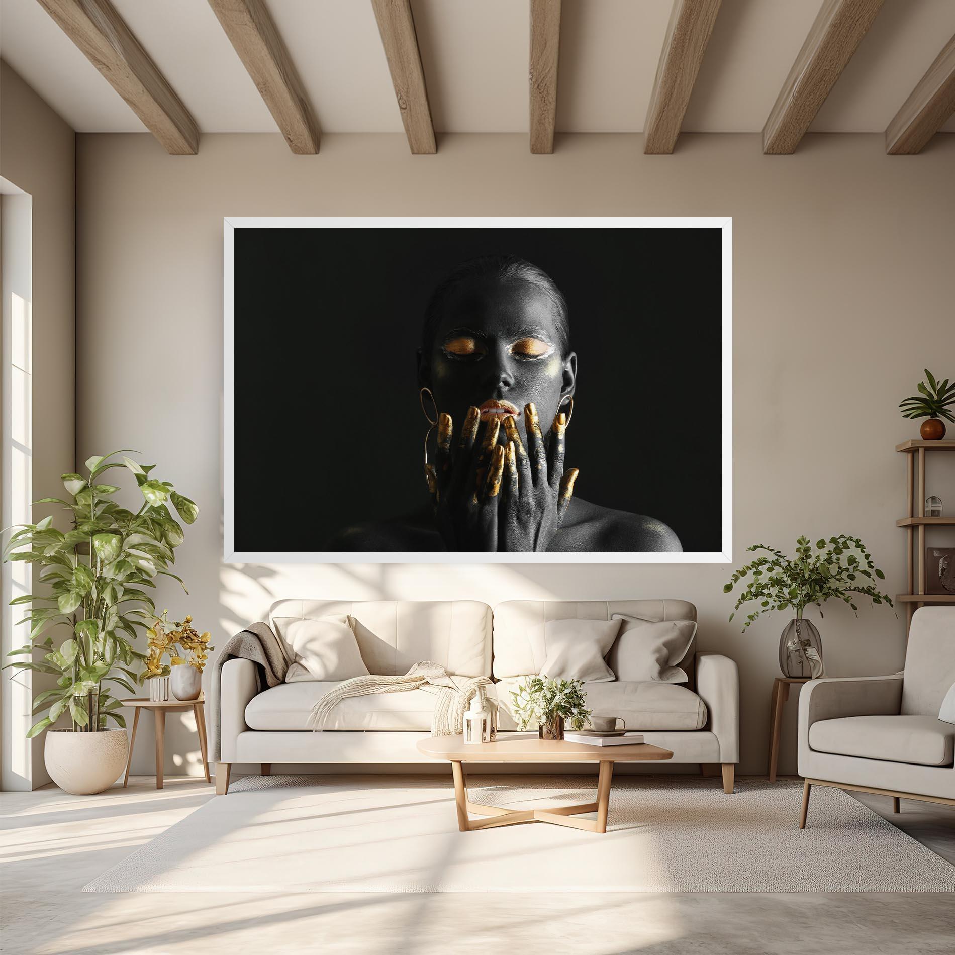 Obraz na Płótnie Black Golden Makeup mockup 6