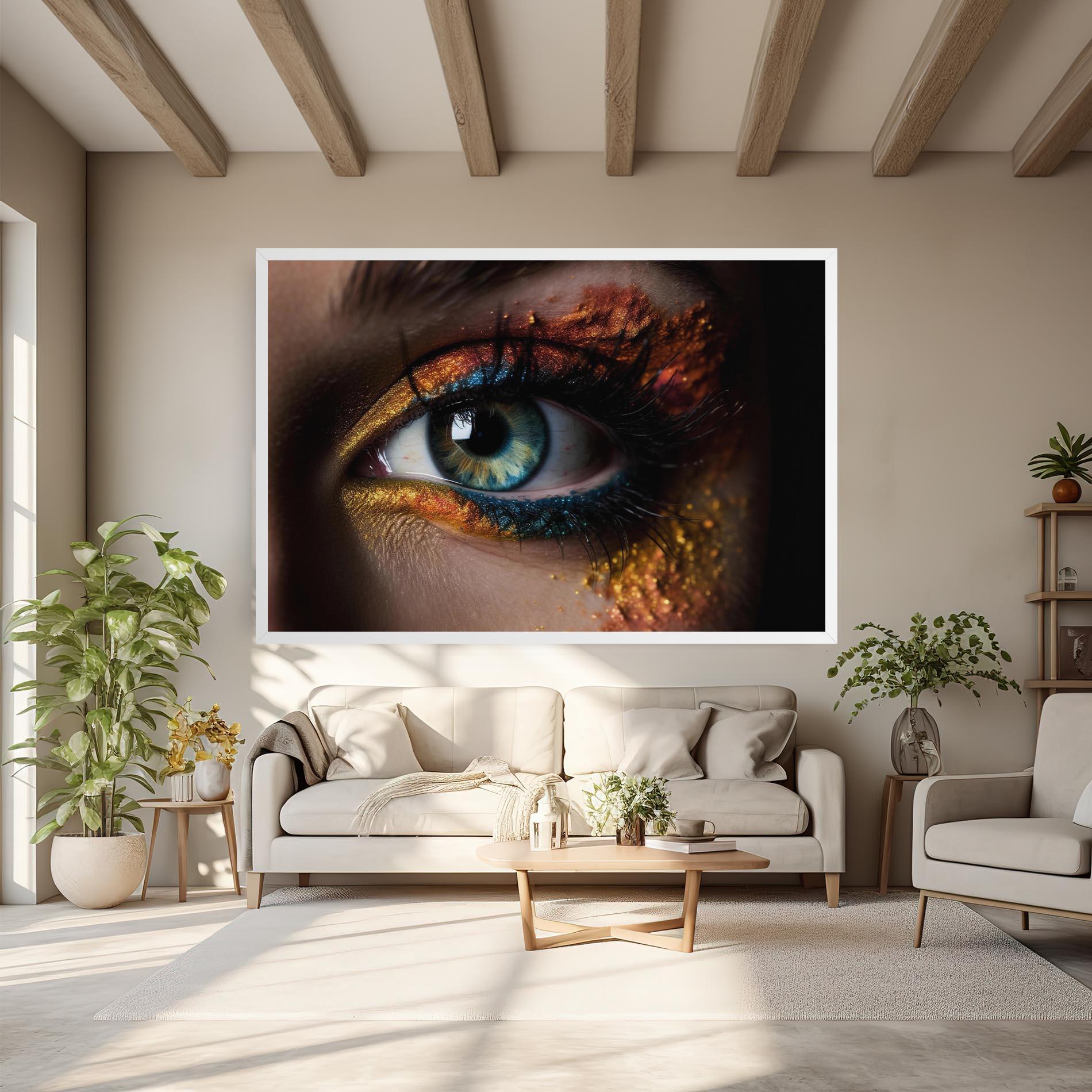 Obraz na Płótnie Blue Green Eye Makeup mockup 6