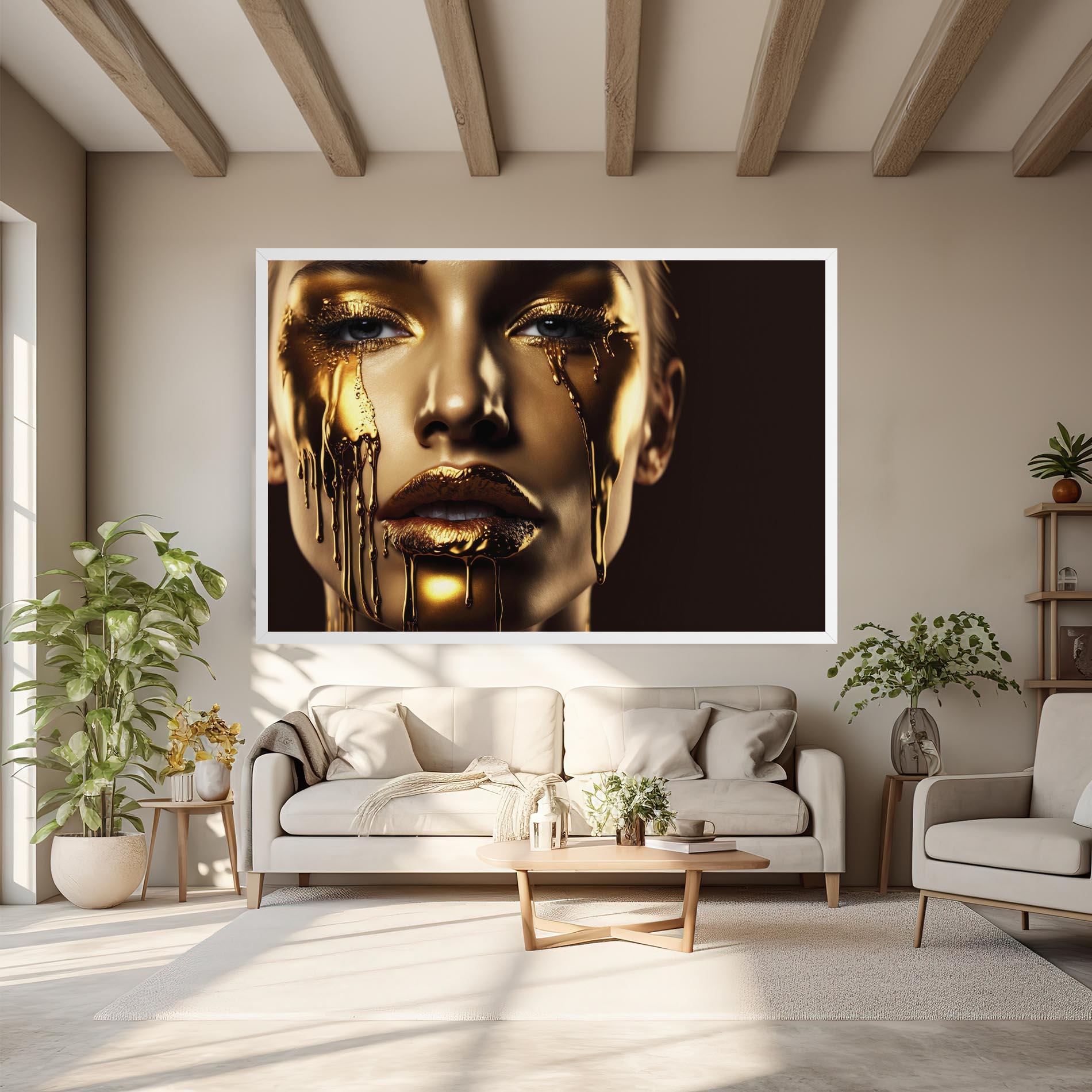 Obraz na Płótnie Gold Dripping Makeup mockup 6