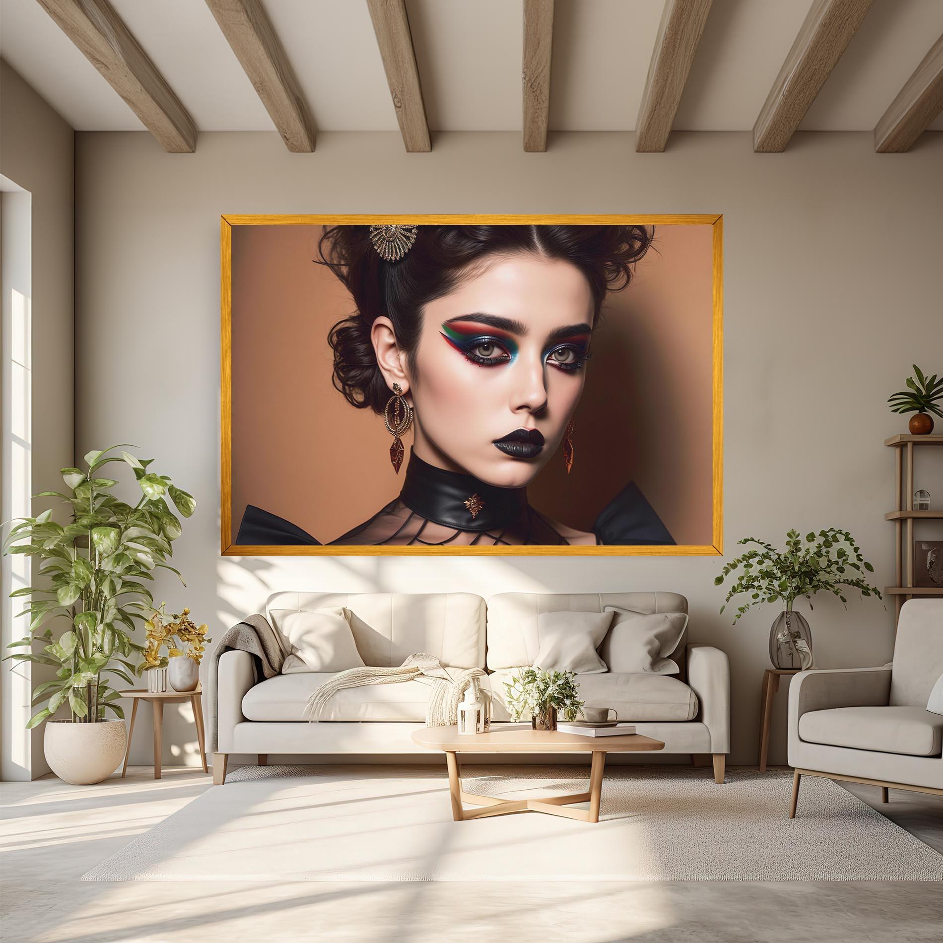 Obraz na Płótnie Black Lips Makeup mockup 6