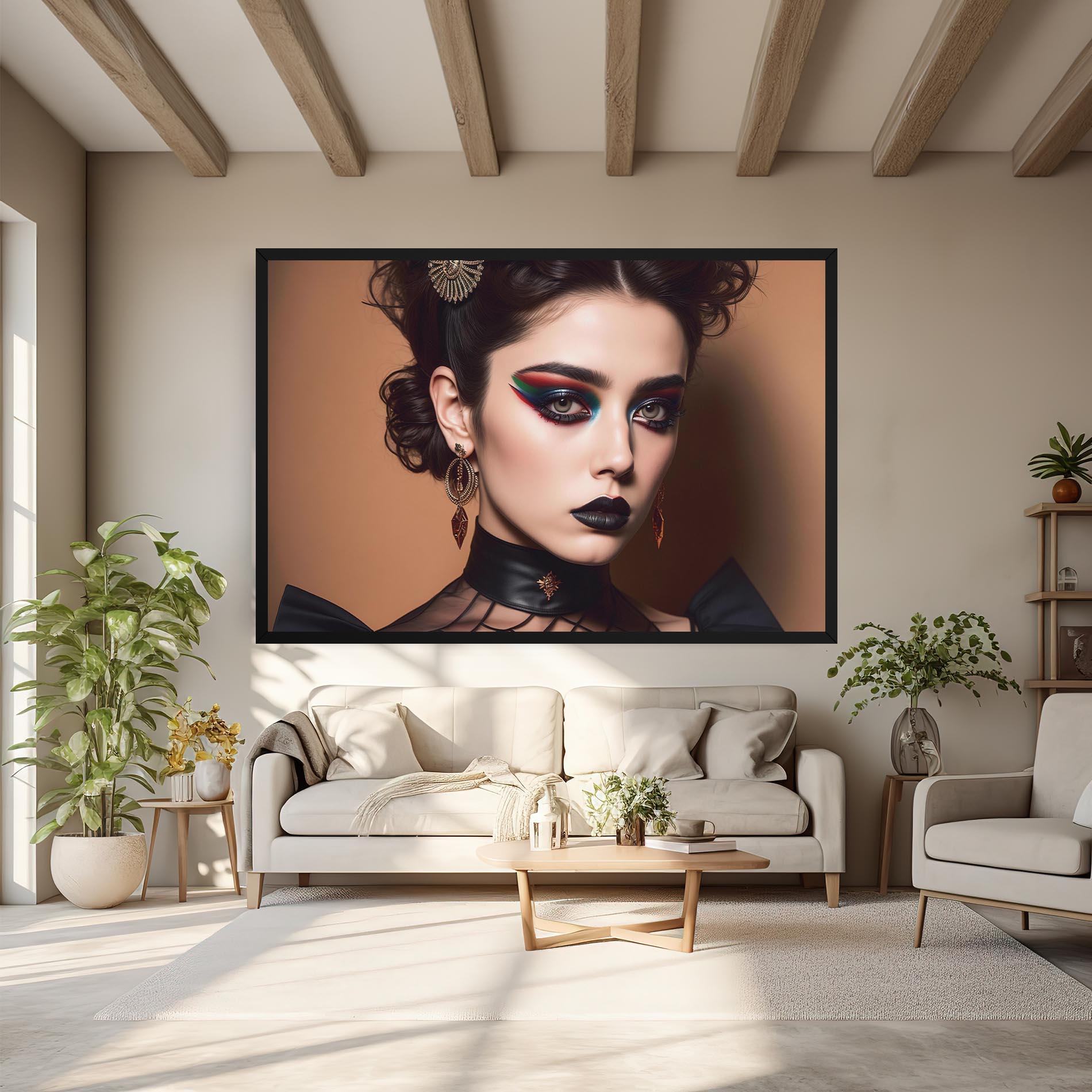 Obraz na Płótnie Black Lips Makeup mockup 6