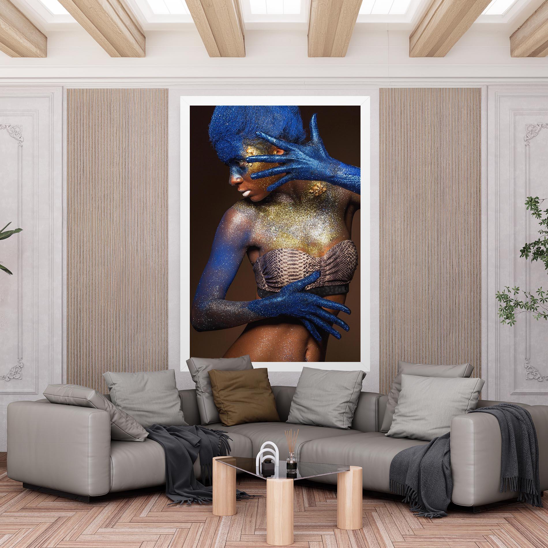 Obraz na Płótnie Blue Hair Make Up mockup 6