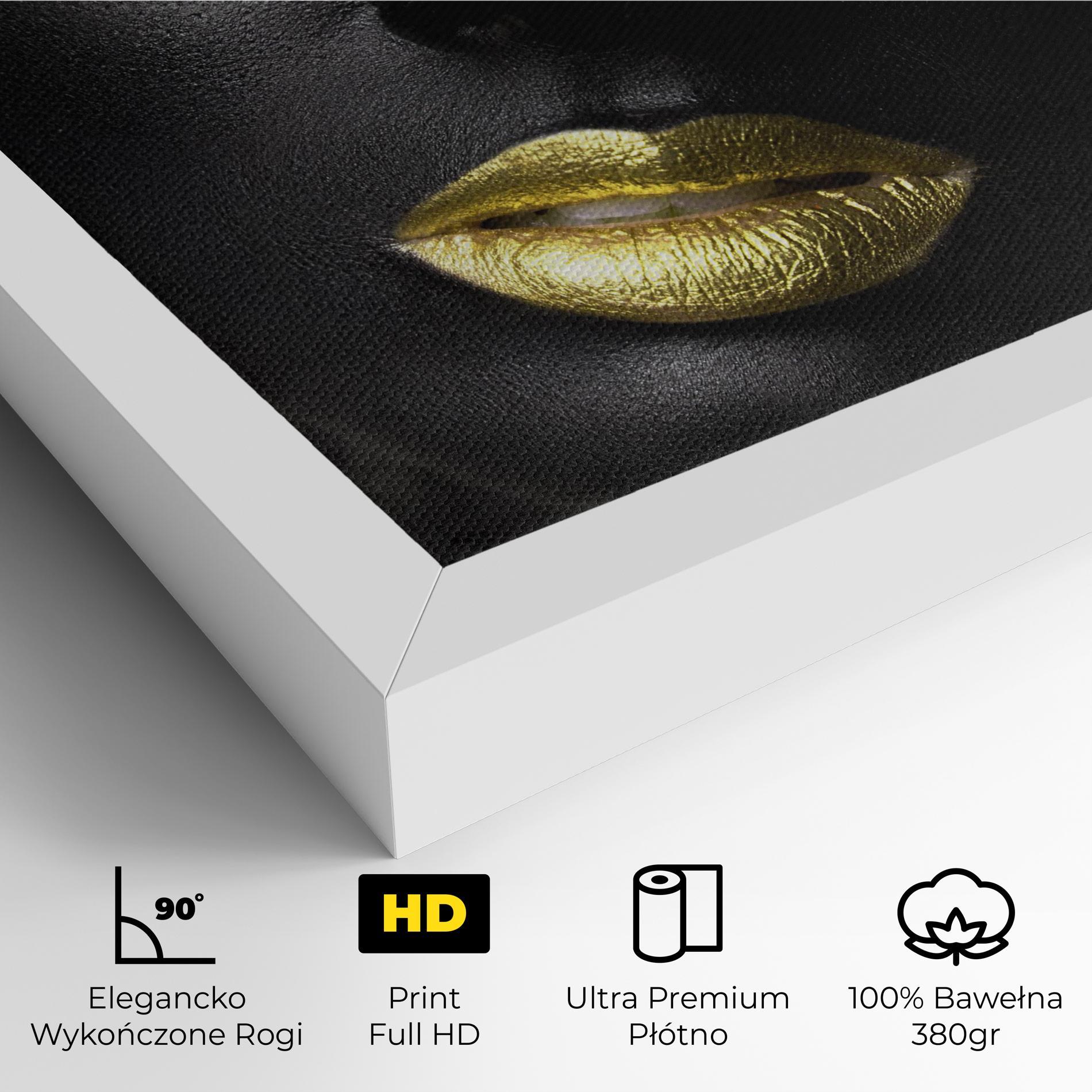 Obraz na Płótnie Gold Make Up And Lips mockup 4