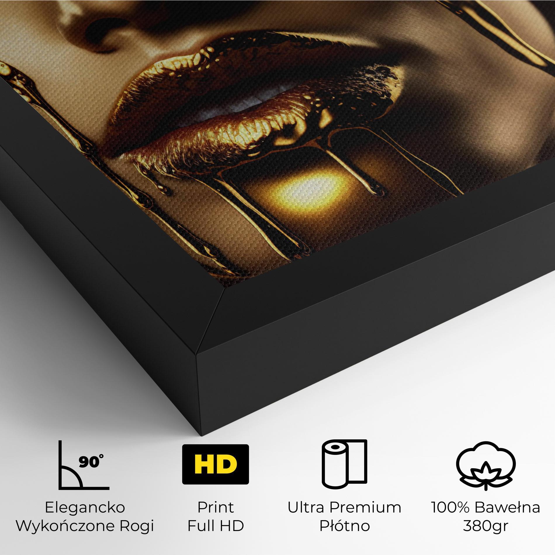 Obraz na Płótnie Gold Dripping Makeup mockup 4