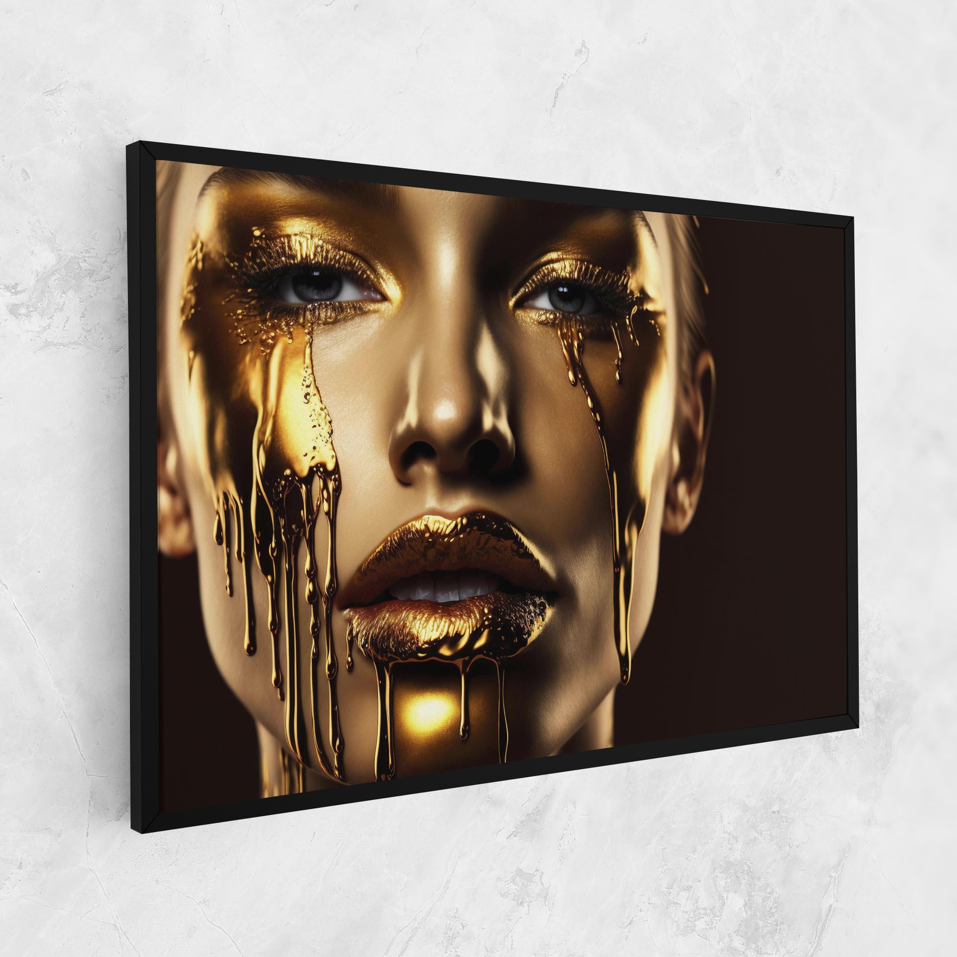 Obraz na Płótnie Gold Dripping Makeup mockup 1