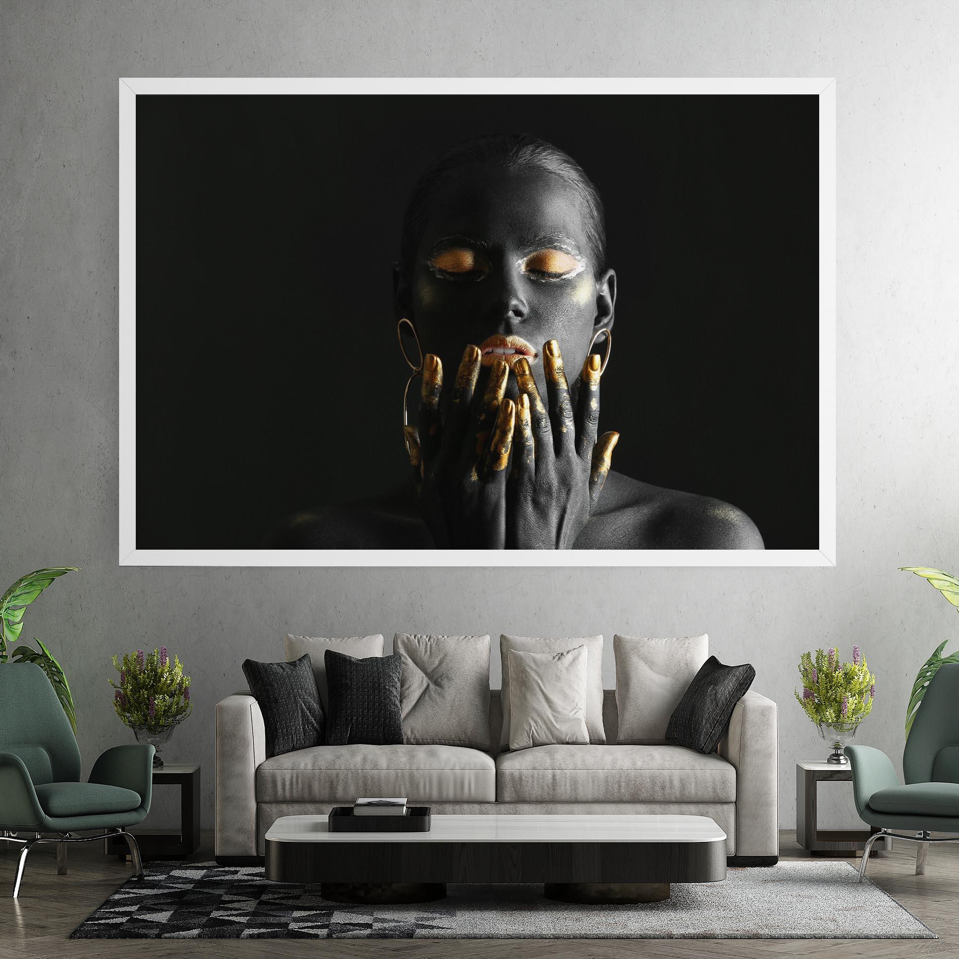 Obraz na Płótnie Black Golden Makeup mockup 7