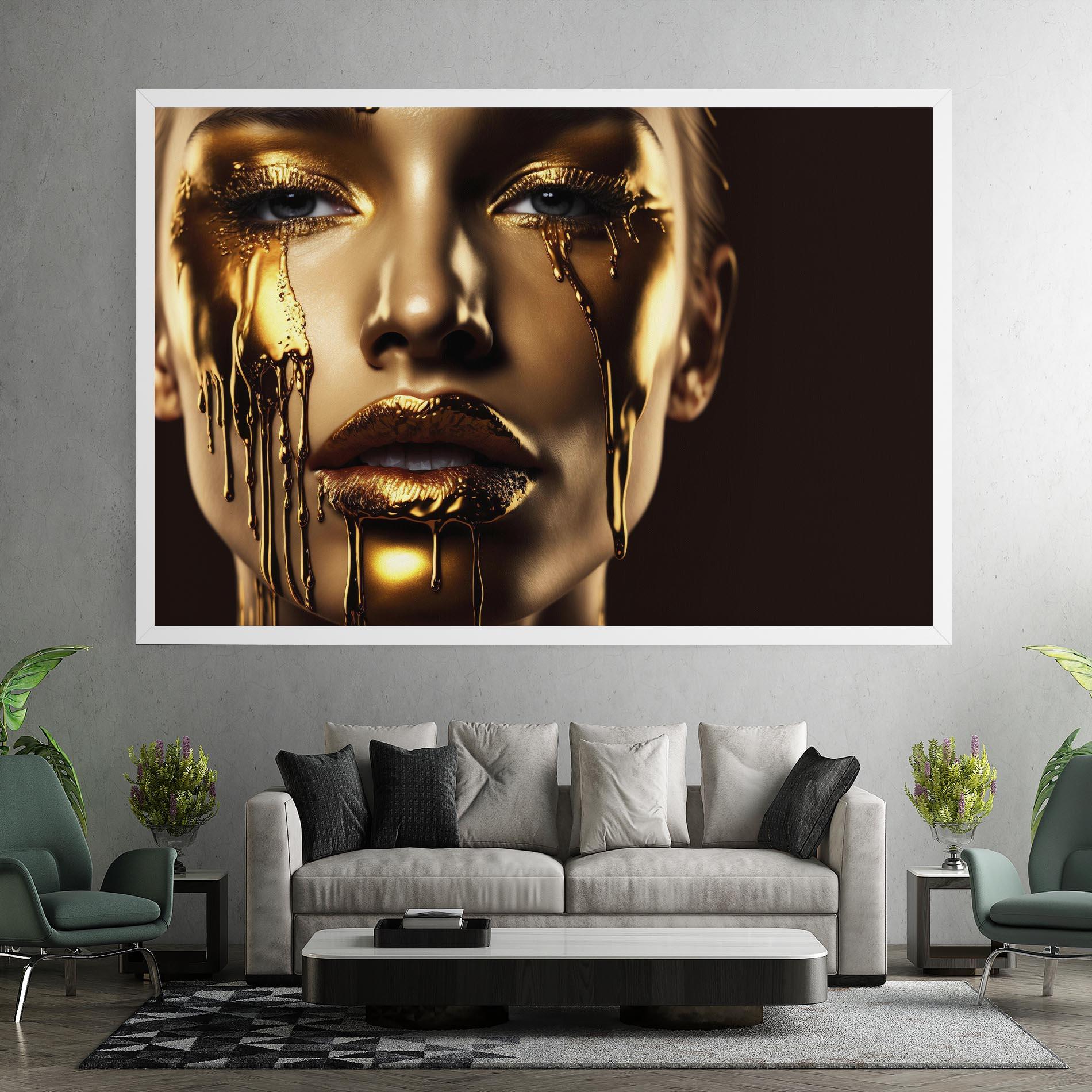 Obraz na Płótnie Gold Dripping Makeup mockup 7