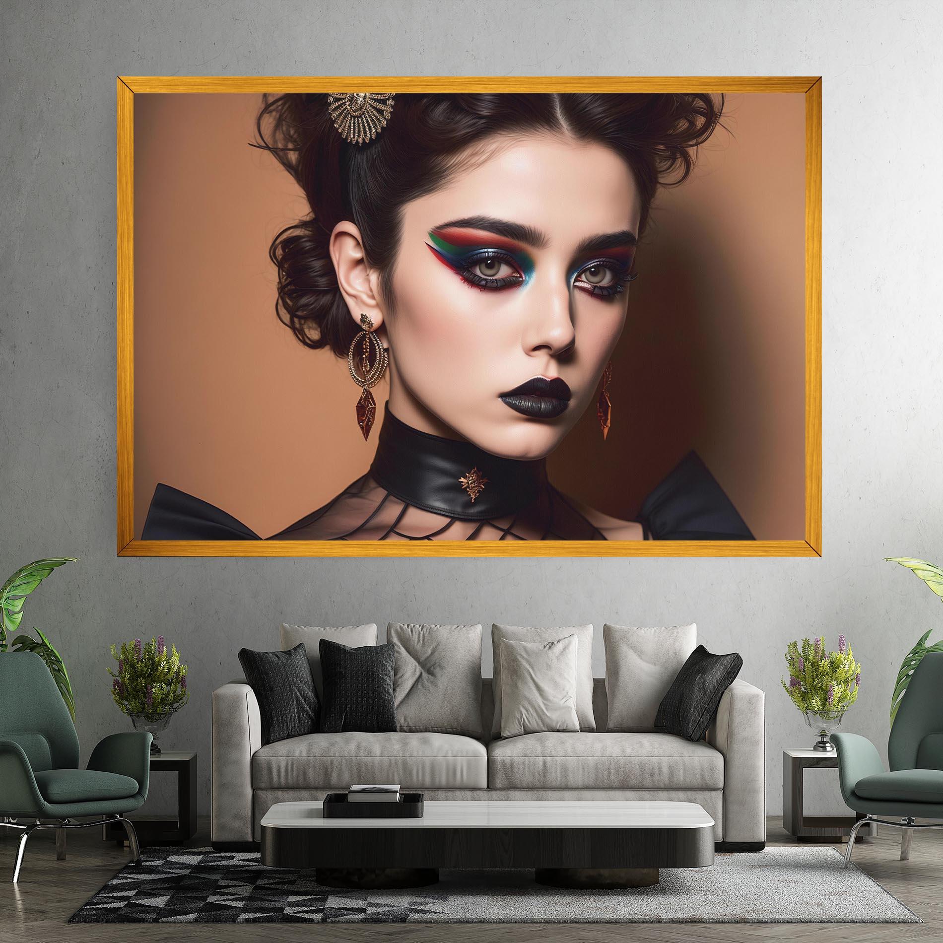 Obraz na Płótnie Black Lips Makeup mockup 7