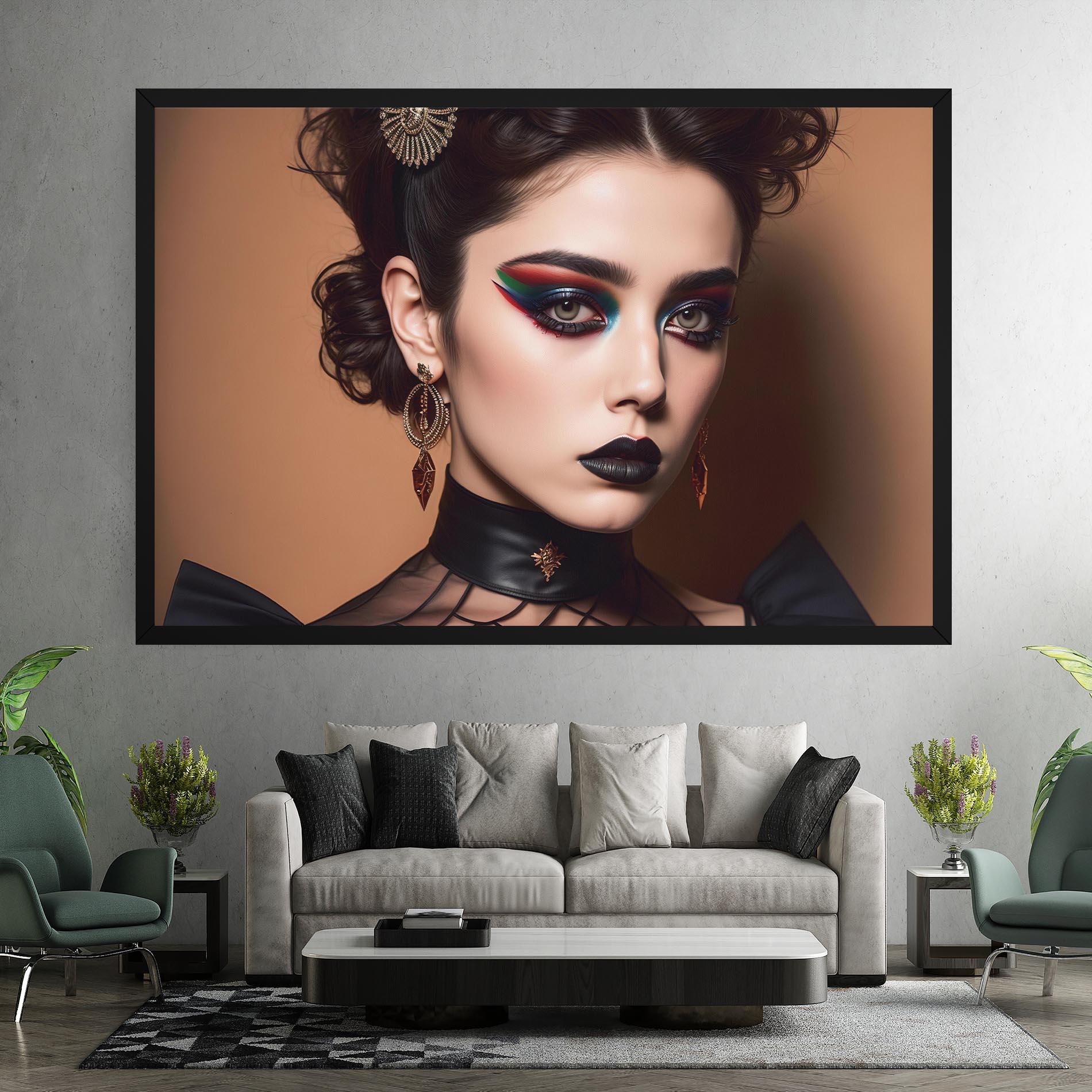 Obraz na Płótnie Black Lips Makeup mockup 7