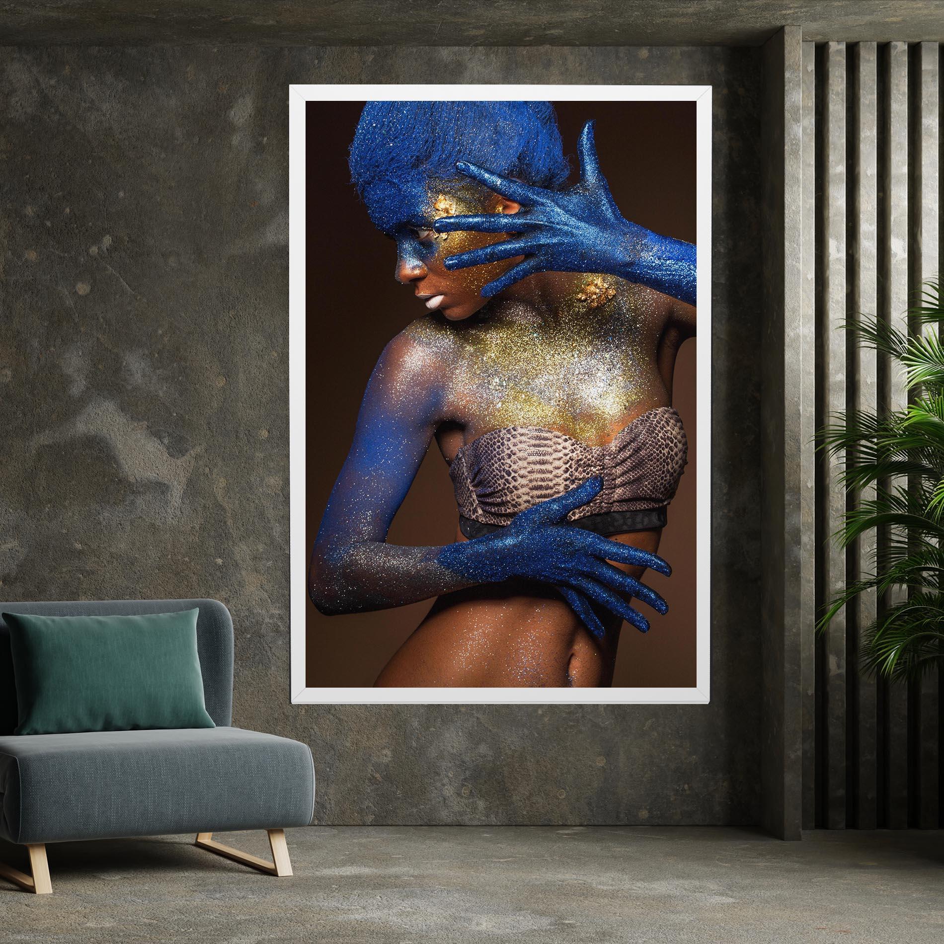 Obraz na Płótnie Blue Hair Make Up mockup 7