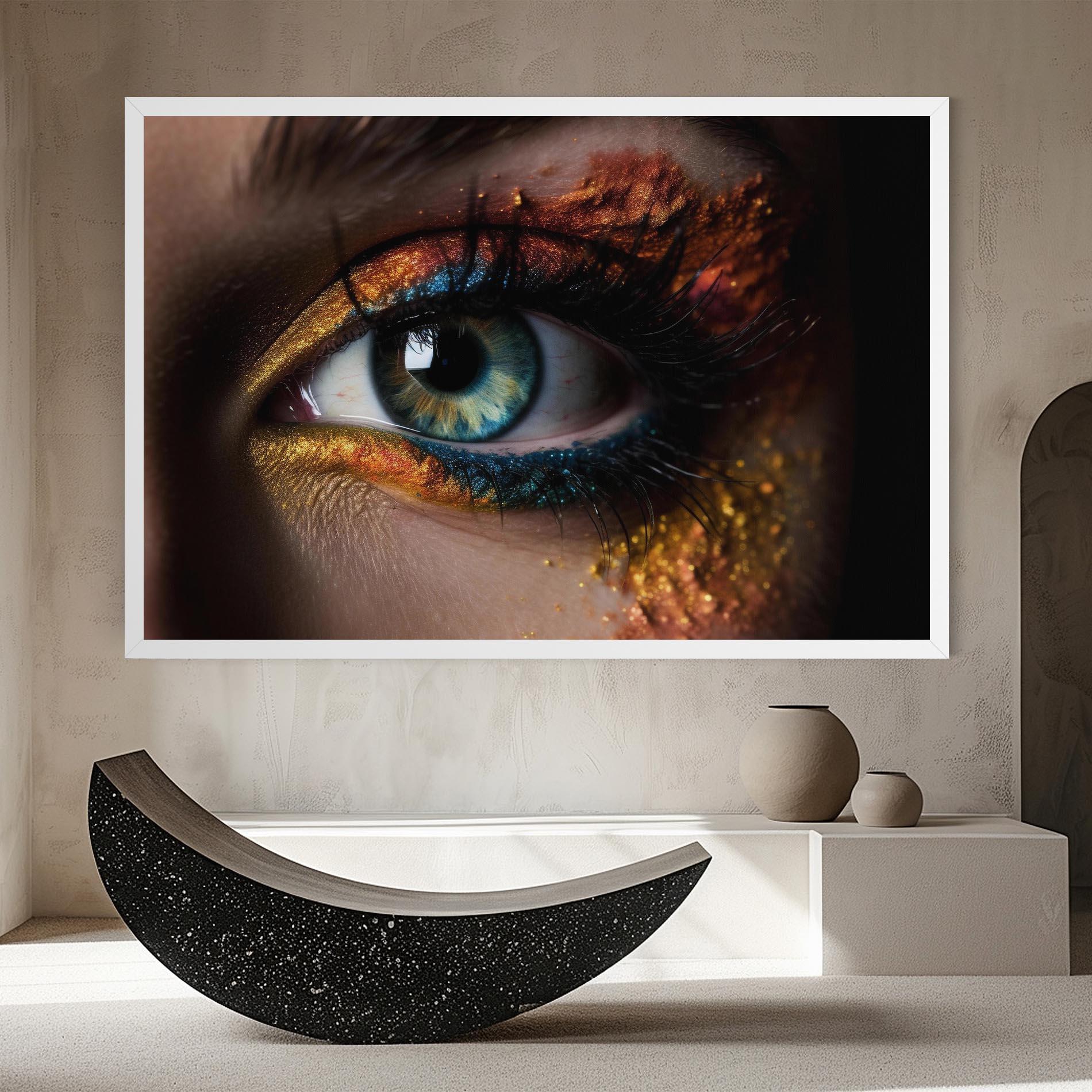 Obraz na Płótnie Blue Green Eye Makeup mockup 8