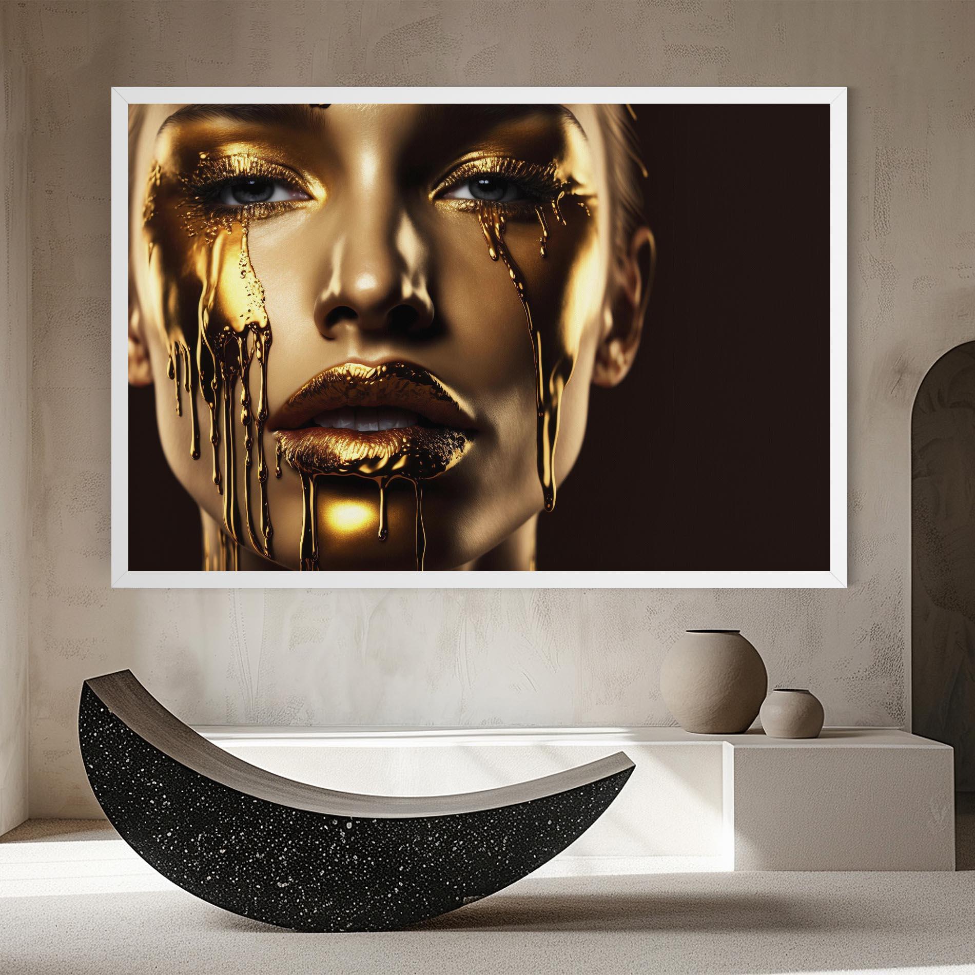 Obraz na Płótnie Gold Dripping Makeup mockup 8