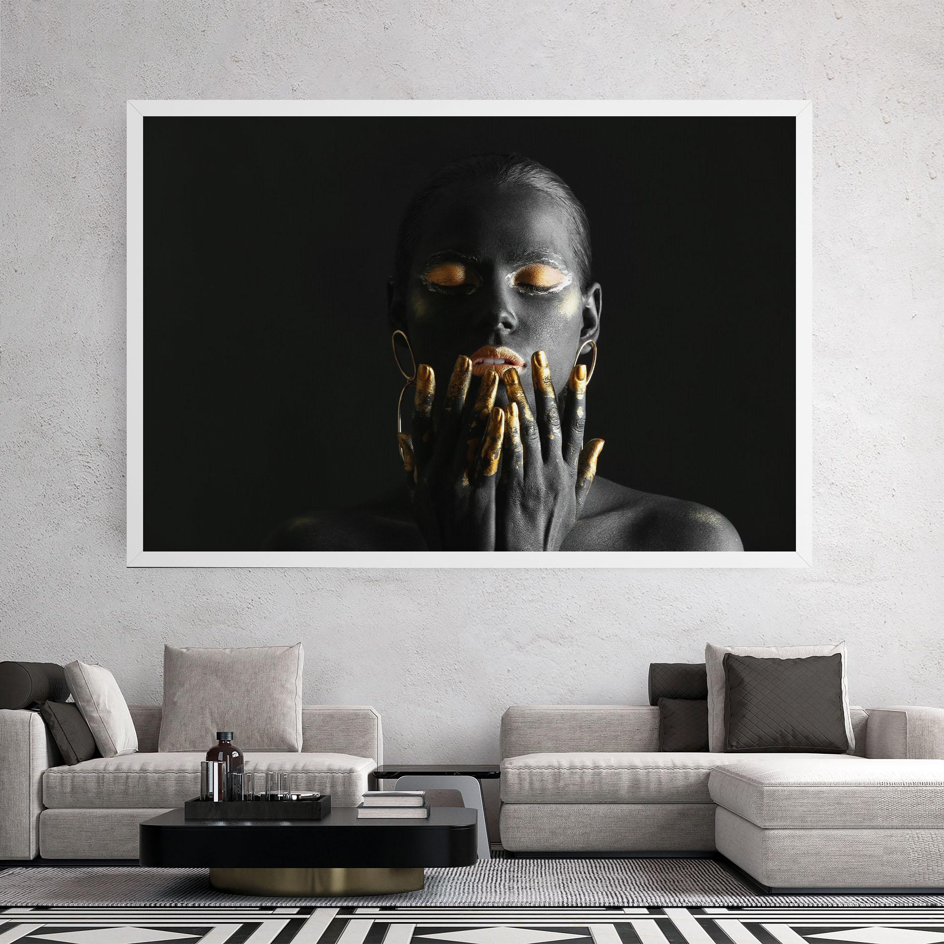 Obraz na Płótnie Black Golden Makeup mockup 2