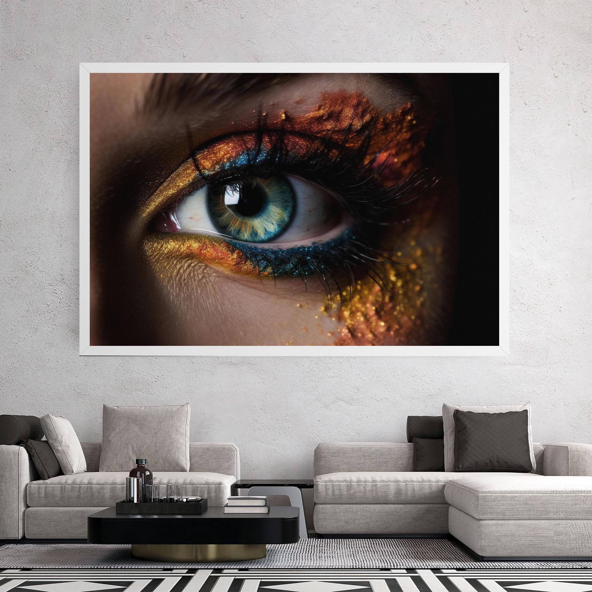 Obraz na Płótnie Blue Green Eye Makeup mockup 2