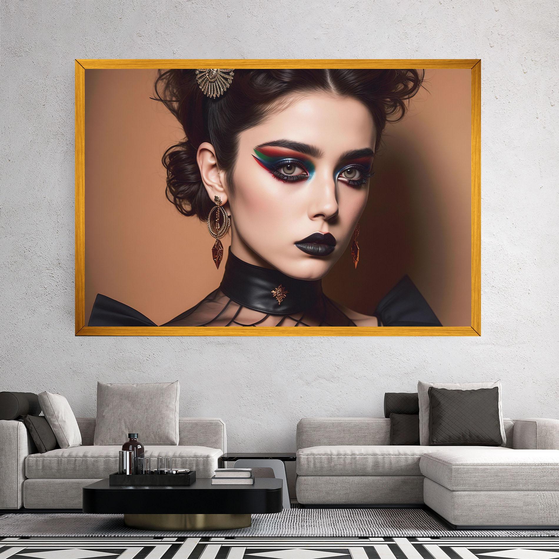 Obraz na Płótnie Black Lips Makeup mockup 2