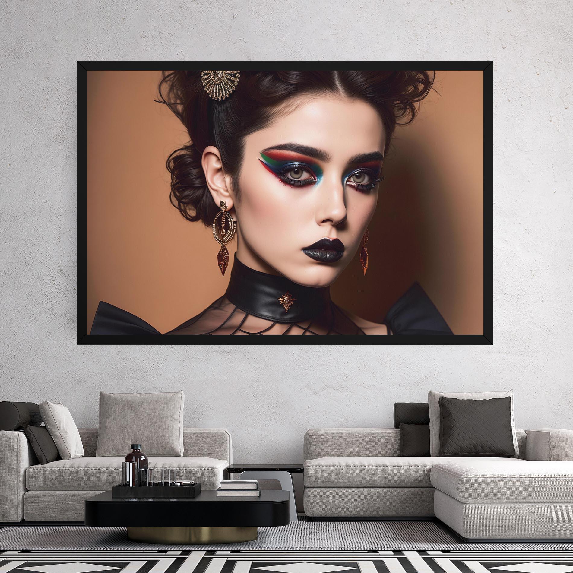 Obraz na Płótnie Black Lips Makeup mockup 2